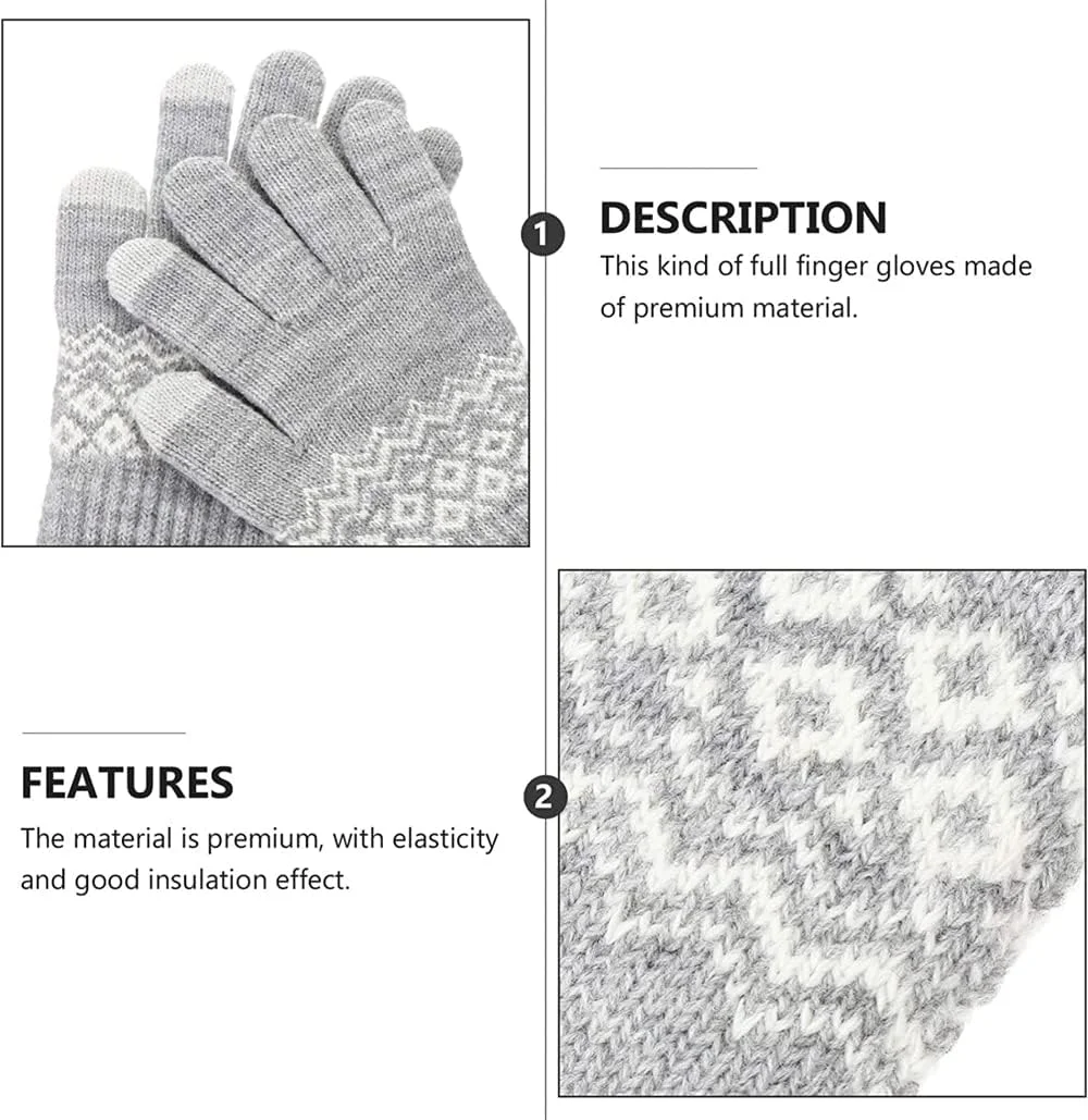 دستکش های زمستانی زنانه با قابلیت لمس صفحه نمایش، دستکش های بافتنی گرم با آستر پشمی و مچ کشی، دستکش های بافتنی تک رنگ گرم و ضد باد زمستانی، دستکش با انگشتان لمسی (خاکستری) دستکش های زمستانی زنانه با قابلیت لمس صفحه نمایش، دستکش های بافتنی گرم با آستر پشمی و مچ کشی، دستکش های بافتنی تک رنگ گرم و ضد باد زمستانی، دستکش با انگشتان لمسی (خاکستری)