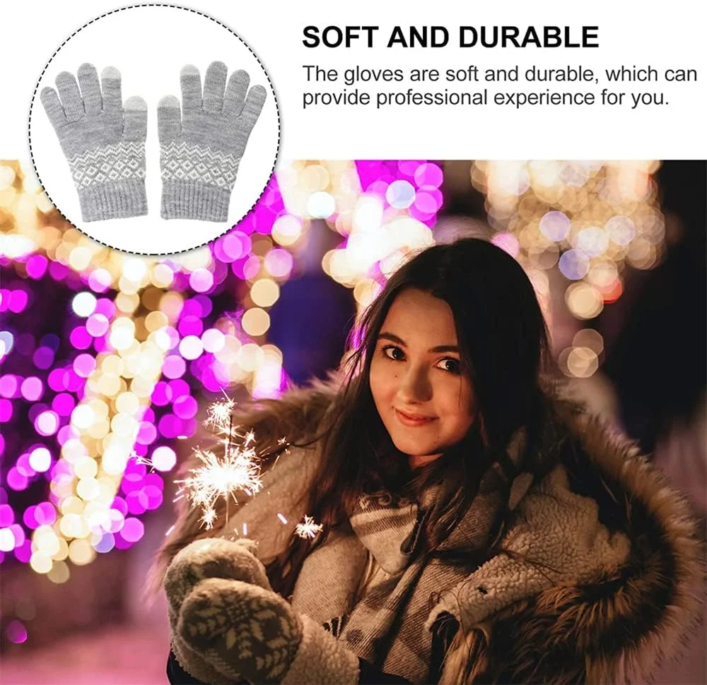 دستکش های زمستانی زنانه با قابلیت لمس صفحه نمایش، دستکش های بافتنی گرم با آستر پشمی و مچ کشی، دستکش های بافتنی تک رنگ گرم و ضد باد زمستانی، دستکش با انگشتان لمسی (خاکستری) دستکش های زمستانی زنانه با قابلیت لمس صفحه نمایش، دستکش های بافتنی گرم با آستر پشمی و مچ کشی، دستکش های بافتنی تک رنگ گرم و ضد باد زمستانی، دستکش با انگشتان لمسی (خاکستری)