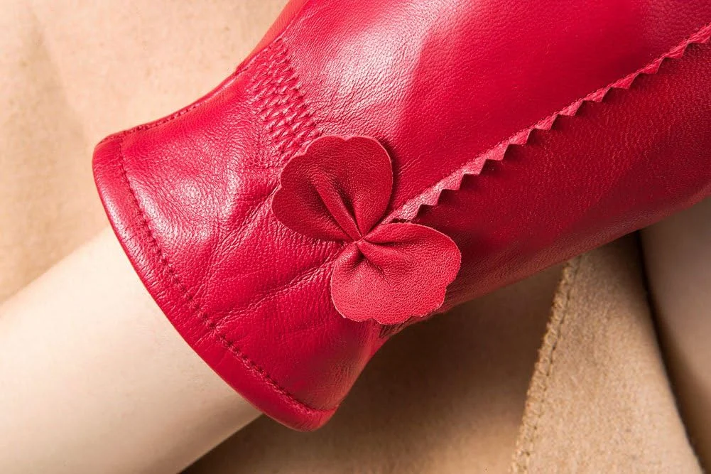 Ealafee دستکش های چرمی واقعی پوست بره گرم و کوتاه شتری رنگ پاییز و زمستان دخترانه Ealafee دستکش های چرمی واقعی پوست بره گرم و کوتاه شتری رنگ پاییز و زمستان دخترانه