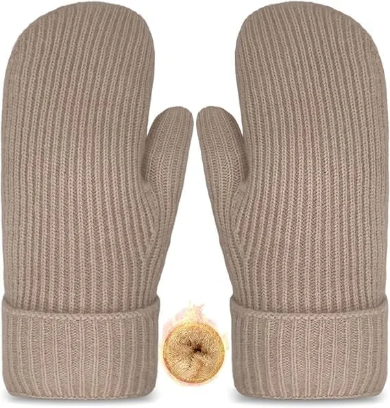 دستکش های زمستانی زنانه با آستر پشمی گرم، بافت ضخیم و نرم و راحت برای هوای سرد دستکش های زمستانی زنانه با آستر پشمی گرم، بافت ضخیم و نرم و راحت برای هوای سرد