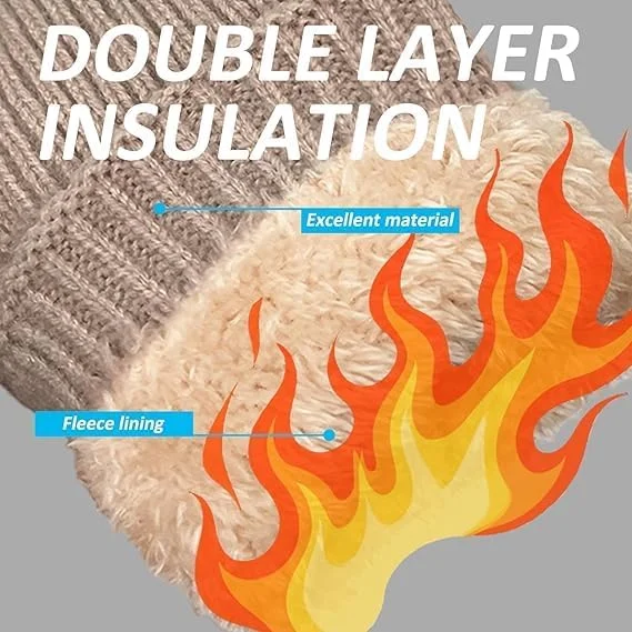 دستکش های زمستانی زنانه با آستر پشمی گرم، بافت ضخیم و نرم و راحت برای هوای سرد دستکش های زمستانی زنانه با آستر پشمی گرم، بافت ضخیم و نرم و راحت برای هوای سرد