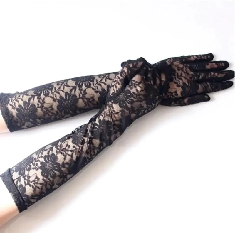 دستکش توری بلند زنانه، دستکش ضد آفتاب رانندگی، اکسسوری لباس عروس توری جذاب دستکش توری بلند زنانه، دستکش ضد آفتاب رانندگی، اکسسوری لباس عروس توری جذاب
