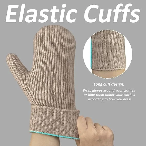 دستکش های زمستانی زنانه با آستر پشمی گرم، بافت ضخیم و نرم و راحت برای هوای سرد دستکش های زمستانی زنانه با آستر پشمی گرم، بافت ضخیم و نرم و راحت برای هوای سرد