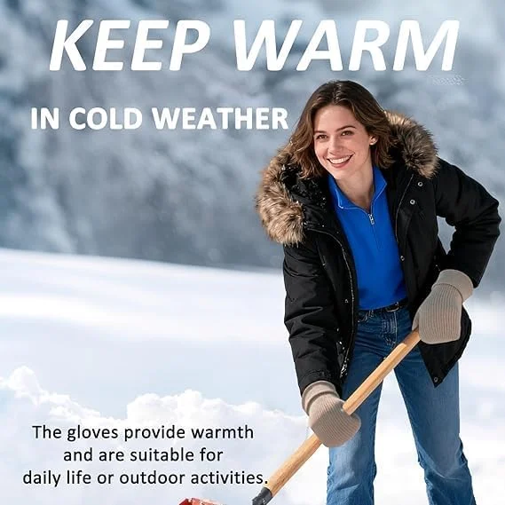 دستکش های زمستانی زنانه با آستر پشمی گرم، بافت ضخیم و نرم و راحت برای هوای سرد دستکش های زمستانی زنانه با آستر پشمی گرم، بافت ضخیم و نرم و راحت برای هوای سرد