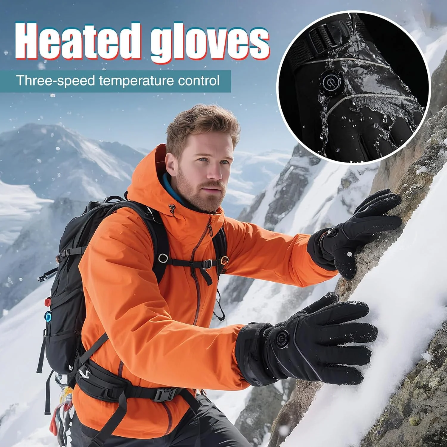 Heating Gloves | 3 Modes Adjustable Full Finger Heated Winter Hand Warmer | Touchscreen Mitten Hand Warmer for Travel Skiing Cycling Outdoor Snow Work Home Women Men