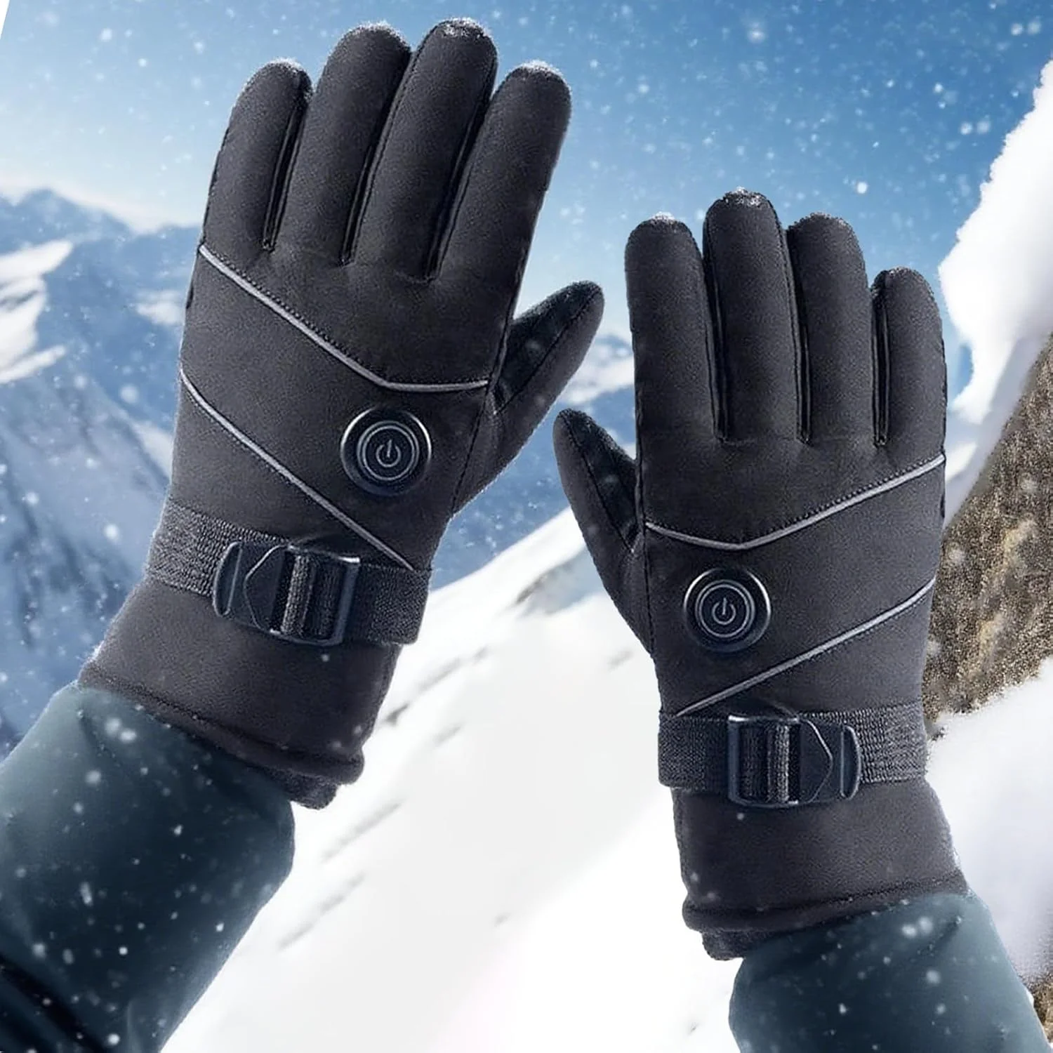 Heating Gloves | 3 Modes Adjustable Full Finger Heated Winter Hand Warmer | Touchscreen Mitten Hand Warmer for Travel Skiing Cycling Outdoor Snow Work Home Women Men