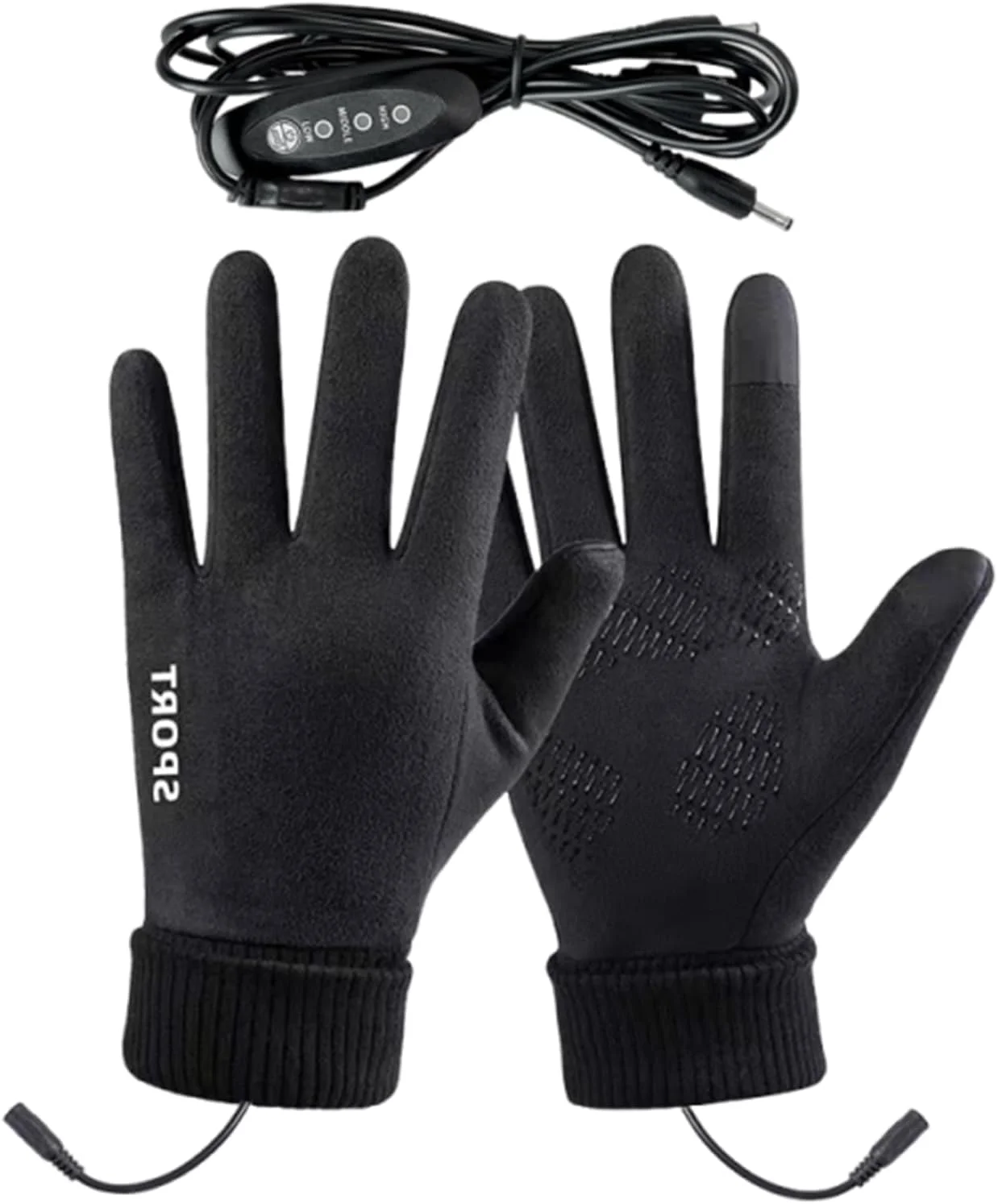 دستکش های گرمایشی مردانه | دستکش های گرم کننده USB با 3 تنظیم حرارت، مناسب برای دوچرخه سواری، اسکی، دویدن، پیاده روی، ورزش های زمستانی، رانندگی، موتورسواری و برف