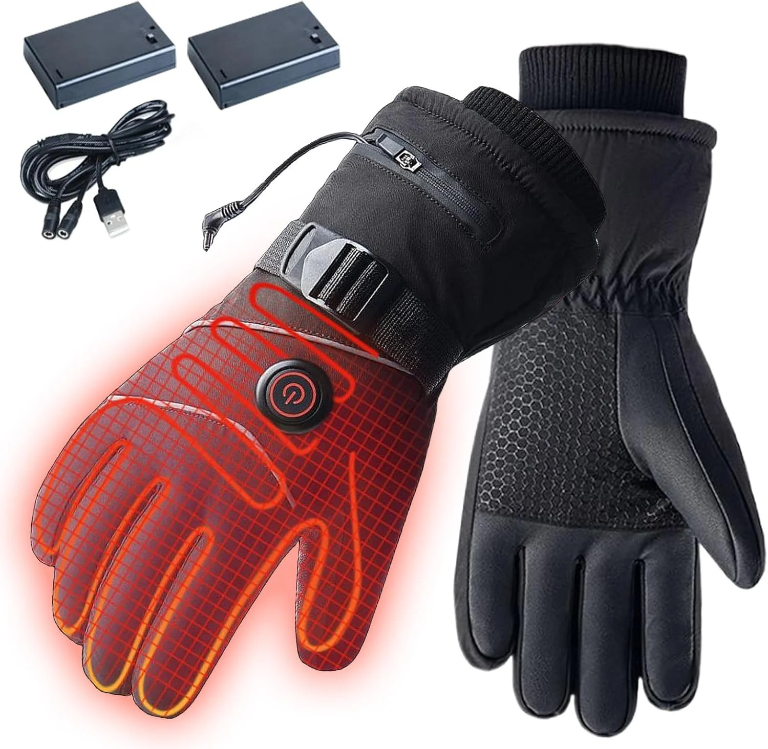 Rechargeable Heated Gloves | 3 Modes Adjustable Full Finger Electric Gloves,Touchscreen Mitten Hand Warmer for Travel Skiing Cycling Outdoor Snow Work Home Women Men Rechargeable Heated Gloves | 3 Modes Adjustable Full Finger Electric Gloves,Touchscreen Mitten Hand Warmer for Travel Skiing Cycling Outdoor Snow Work Home Women Men
