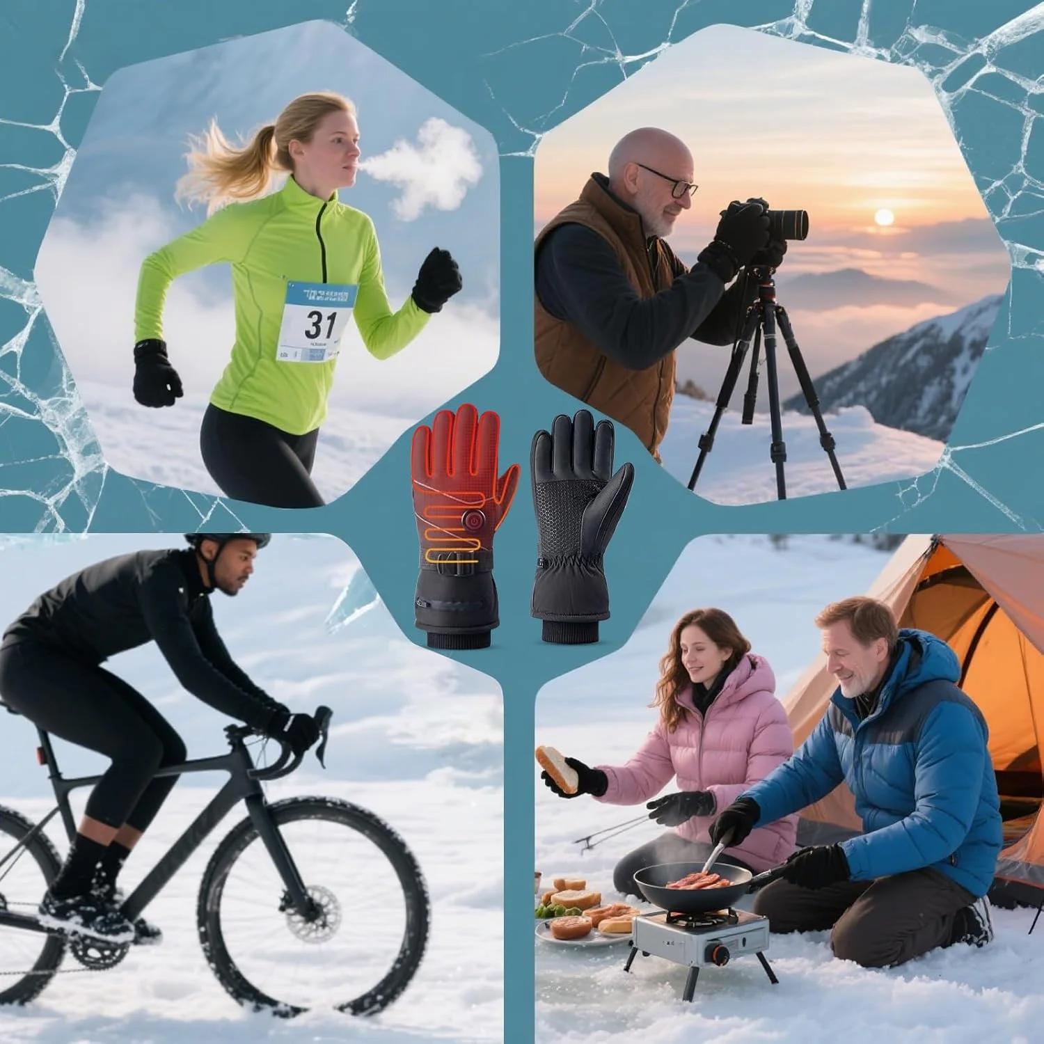 Rechargeable Heated Gloves | 3 Modes Adjustable Full Finger Electric Gloves,Touchscreen Mitten Hand Warmer for Travel Skiing Cycling Outdoor Snow Work Home Women Men