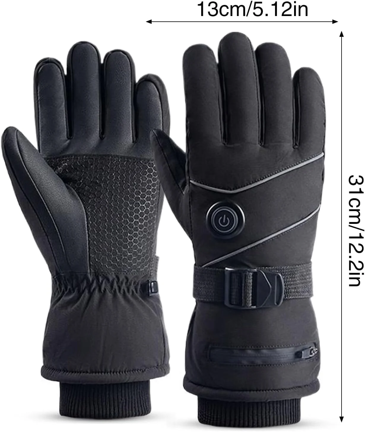 Rechargeable Heated Gloves | 3 Modes Adjustable Full Finger Electric Gloves,Touchscreen Mitten Hand Warmer for Travel Skiing Cycling Outdoor Snow Work Home Women Men