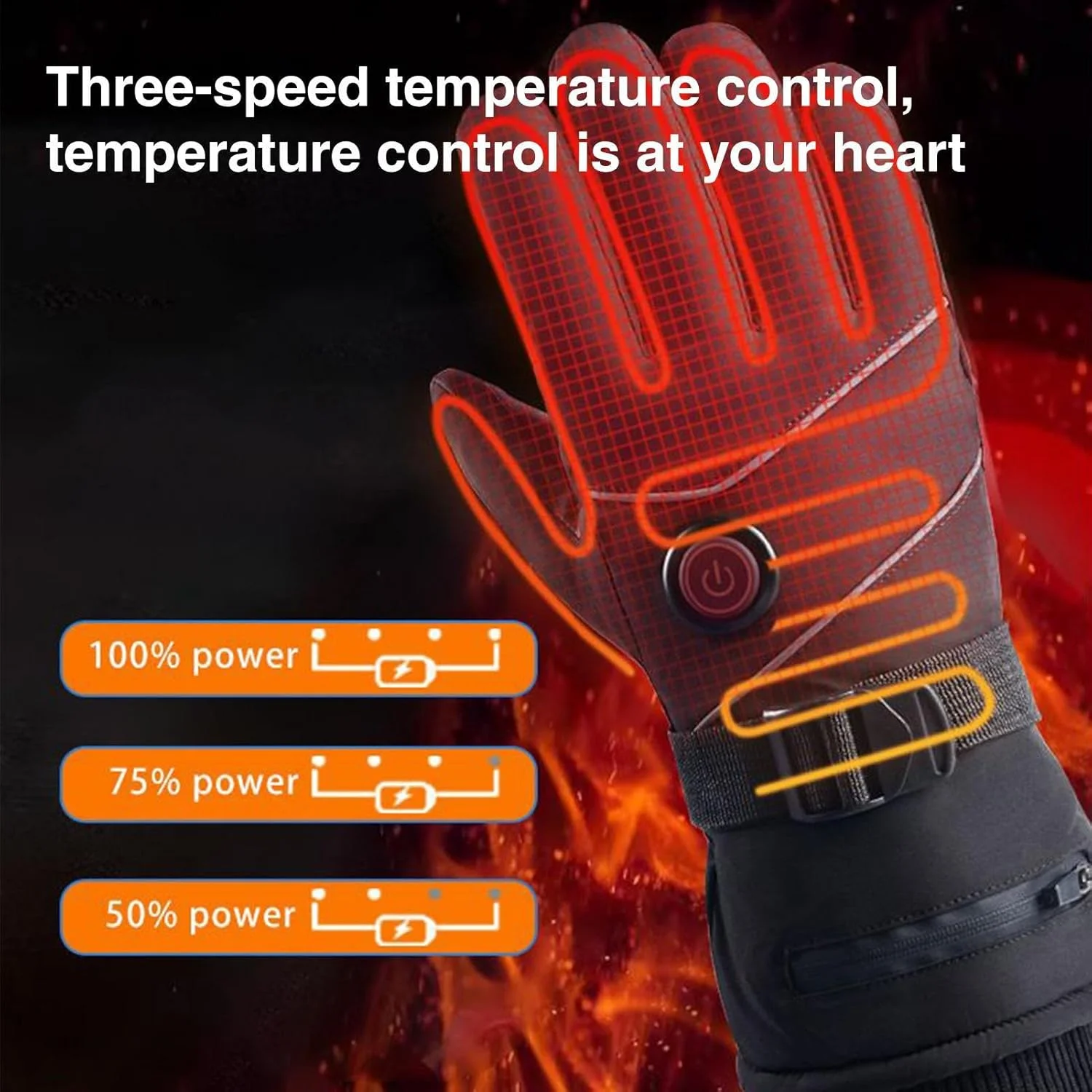 Rechargeable Heated Gloves | 3 Modes Adjustable Full Finger Electric Gloves,Touchscreen Mitten Hand Warmer for Travel Skiing Cycling Outdoor Snow Work Home Women Men