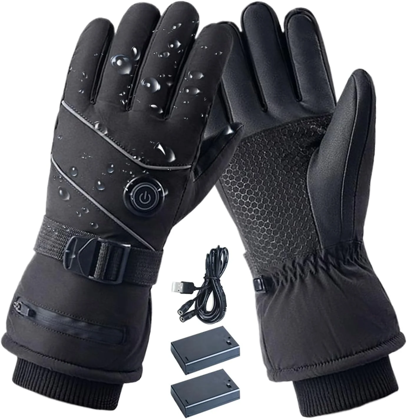 Rechargeable Heated Gloves | 3 Modes Adjustable Full Finger Electric Gloves,Touchscreen Mitten Hand Warmer for Travel Skiing Cycling Outdoor Snow Work Home Women Men