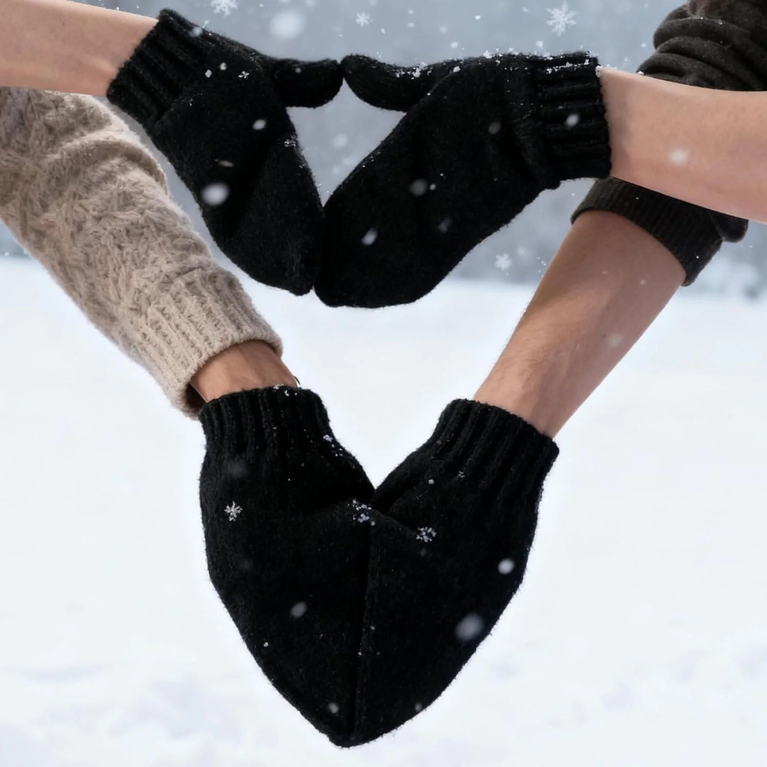 دستکش زمستانی | دستکش های گرم نگهدارنده دست زوج | دستکش های زمستانی قلبی شکل برای زنان | برای کریسمس، پیاده روی در فضای باز دستکش زمستانی | دستکش های گرم نگهدارنده دست زوج | دستکش های زمستانی قلبی شکل برای زنان | برای کریسمس، پیاده روی در فضای باز