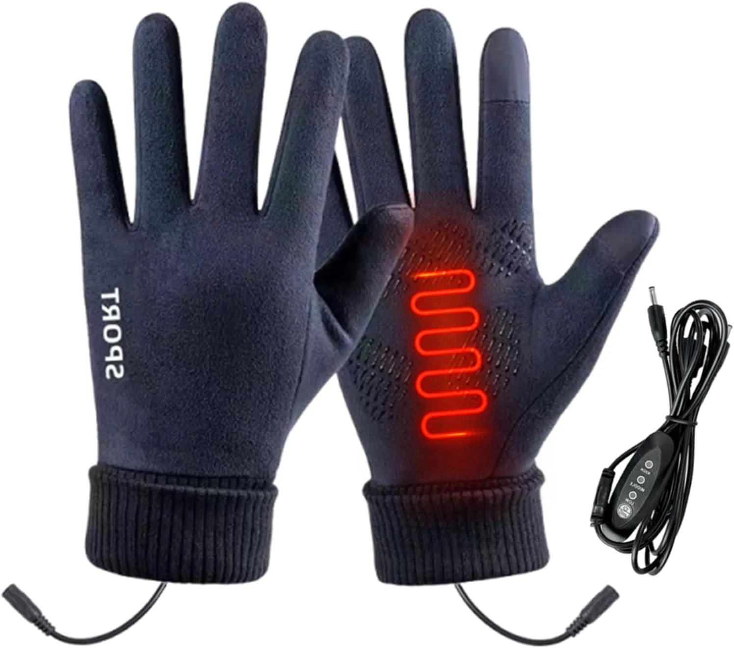 Rechargeable Heated Gloves - USB Heated Work Gloves,3 Temperature Settings Touchscreen Mittens for Cycling Outdoor Work Driving Motorcycling Camping Hiking Hunting Rechargeable Heated Gloves - USB Heated Work Gloves,3 Temperature Settings Touchscreen Mittens for Cycling Outdoor Work Driving Motorcycling Camping Hiking Hunting