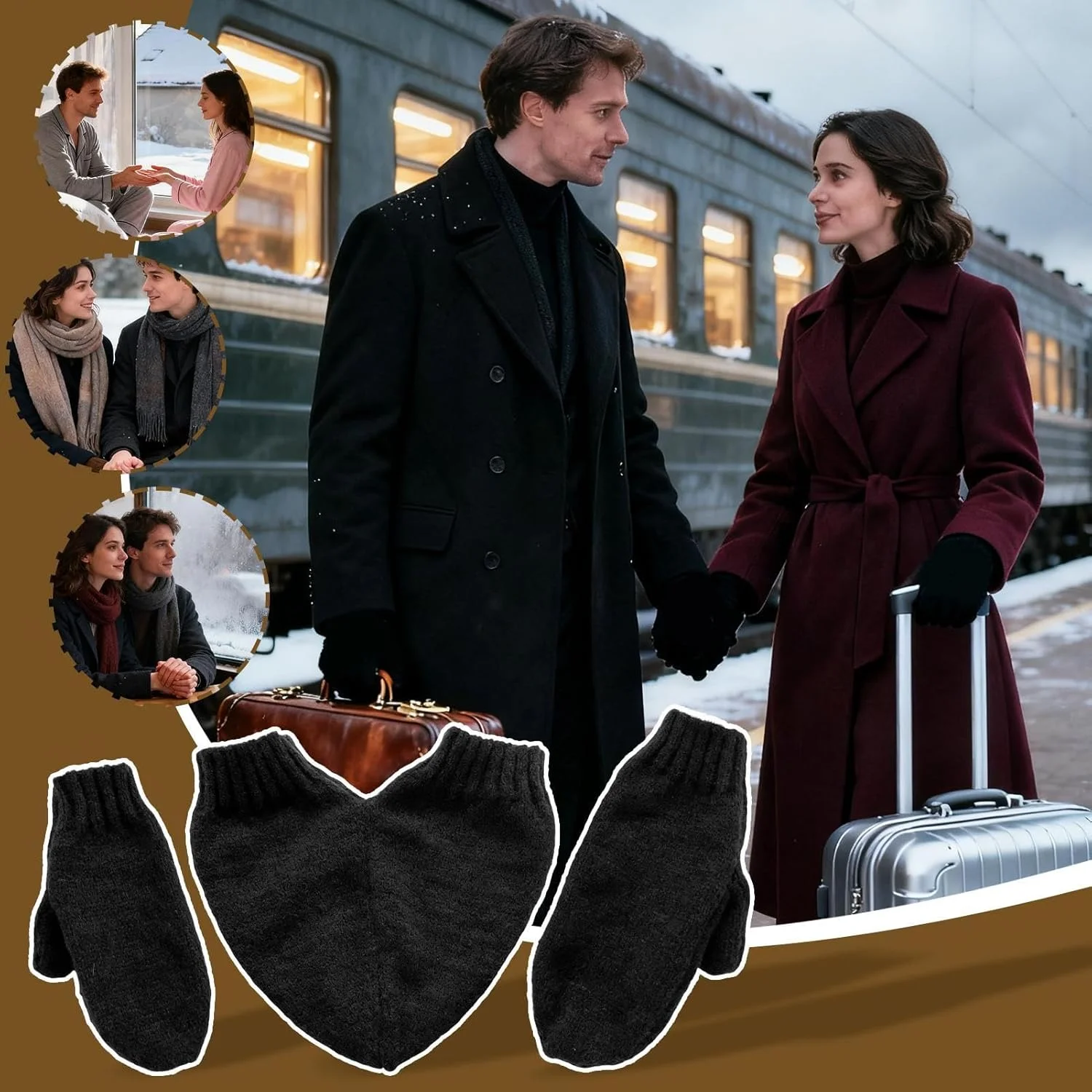 دستکش زمستانی | دستکش های گرم نگهدارنده دست زوج | دستکش های زمستانی قلبی شکل برای زنان | برای کریسمس، پیاده روی در فضای باز دستکش زمستانی | دستکش های گرم نگهدارنده دست زوج | دستکش های زمستانی قلبی شکل برای زنان | برای کریسمس، پیاده روی در فضای باز