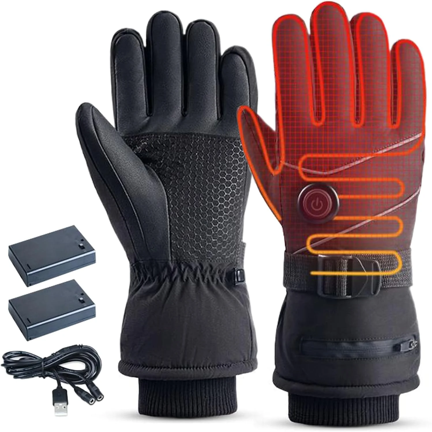 دستکش گرمایشی، 3 حالت قابل تنظیم دستکش های برقی تمام انگشتی - گرم کننده دستکش صفحه لمسی برای مسافرت اسکی دوچرخه سواری کار در فضای باز برف خانه زنان مردان دستکش گرمایشی، 3 حالت قابل تنظیم دستکش های برقی تمام انگشتی - گرم کننده دستکش صفحه لمسی برای مسافرت اسکی دوچرخه سواری کار در فضای باز برف خانه زنان مردان