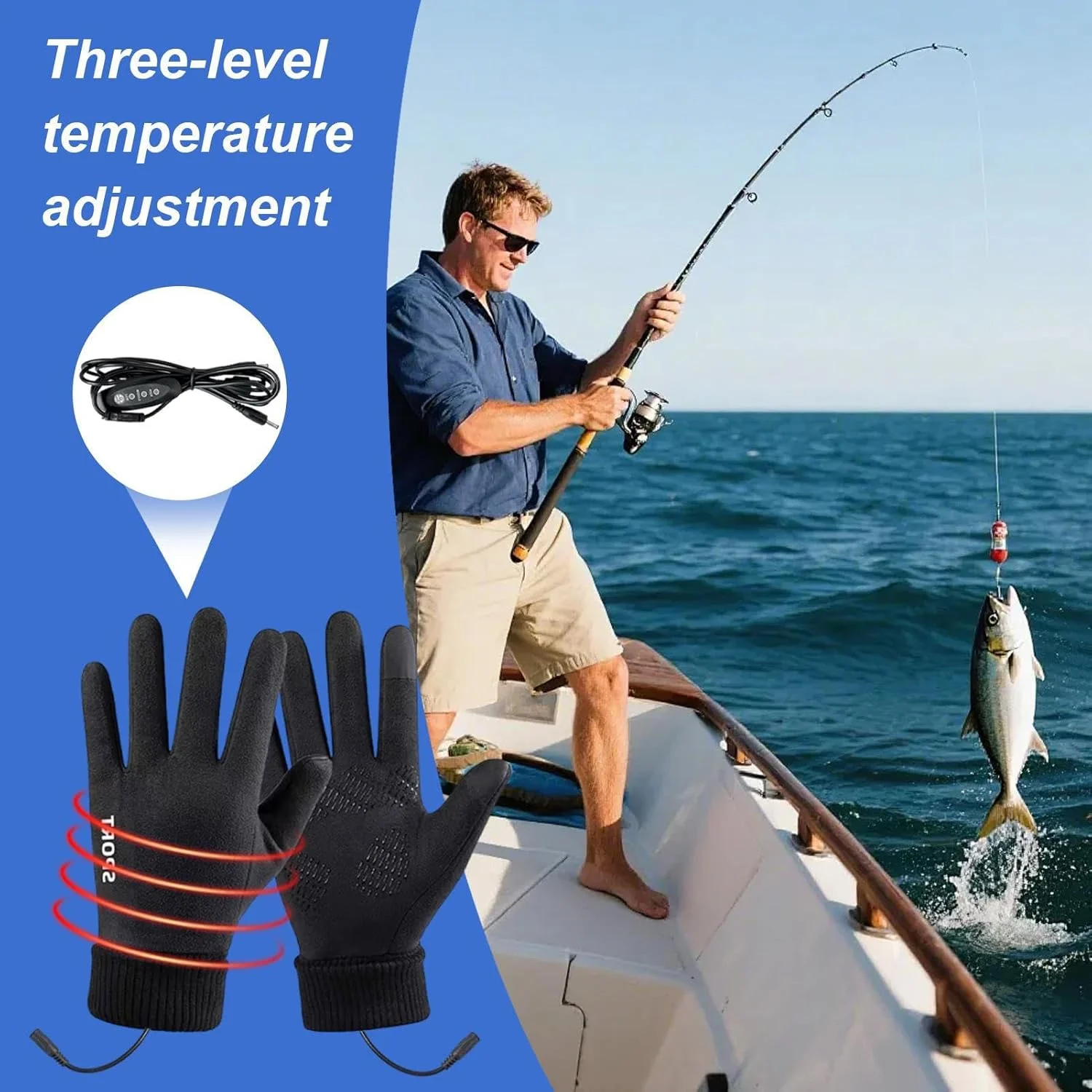 دستکش های گرمایشی مردانه | دستکش های گرم کننده USB، دستکش های صفحه لمسی با 3 تنظیمات دما برای دوچرخه سواری، کار در فضای باز، رانندگی، موتورسواری، کمپینگ، پیاده روی، شکار دستکش های گرمایشی مردانه | دستکش های گرم کننده USB، دستکش های صفحه لمسی با 3 تنظیمات دما برای دوچرخه سواری، کار در فضای باز، رانندگی، موتورسواری، کمپینگ، پیاده روی، شکار