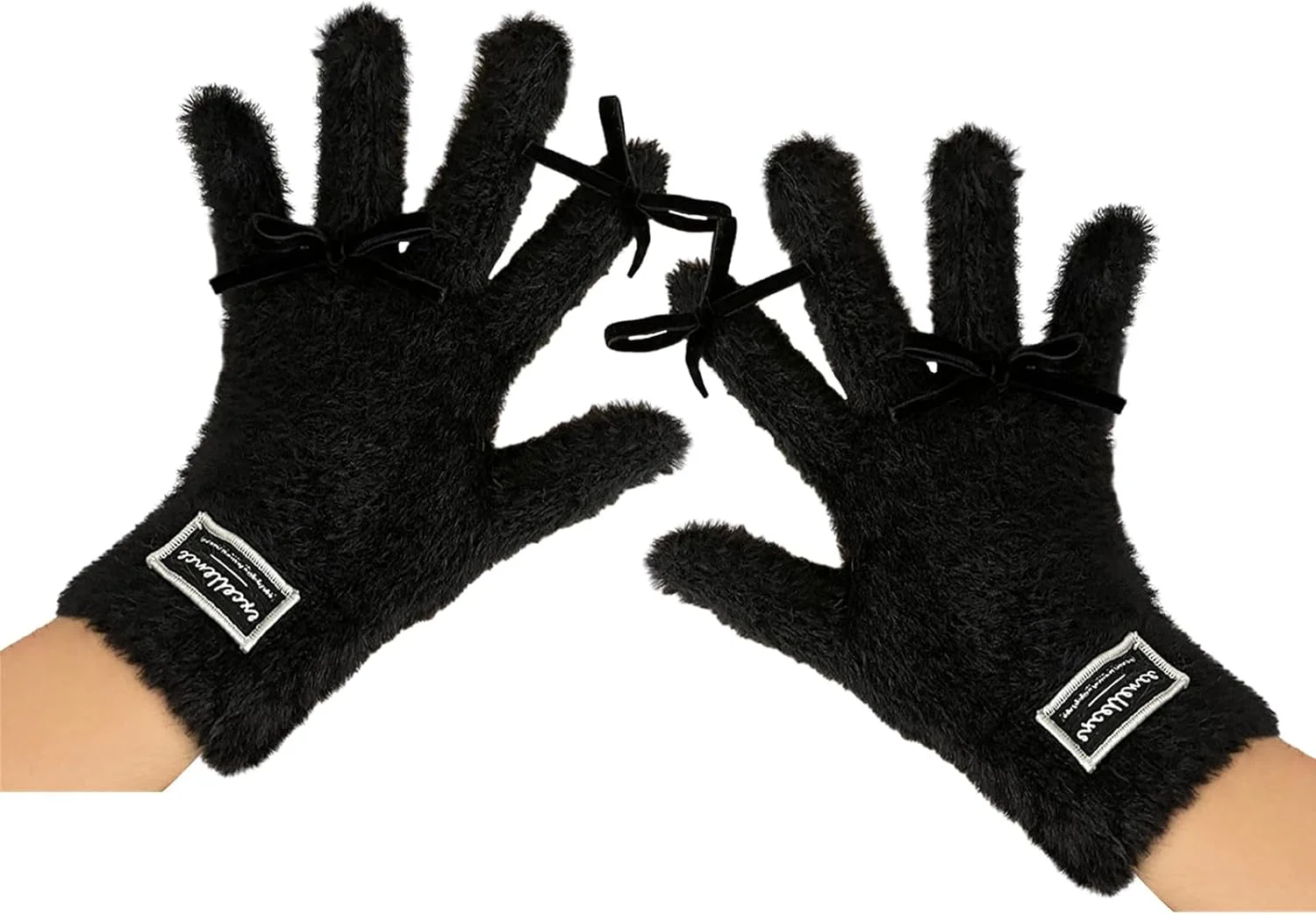 دستکش های Y2K با پاپیون، زمستانی، تمام انگشتی، گرم، صفحه لمسی، گرم نگه دارنده، دستکش های حرارتی بیرونی، دستکش های کرکی تمام انگشتی برای زنان دستکش های Y2K با پاپیون، زمستانی، تمام انگشتی، گرم، صفحه لمسی، گرم نگه دارنده، دستکش های حرارتی بیرونی، دستکش های کرکی تمام انگشتی برای زنان