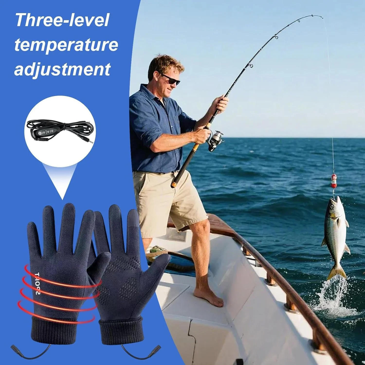 دستکش های گرم شونده شارژی - دستکش کار گرم شونده USB، دستکش های لمسی با 3 تنظیم دما برای دوچرخه سواری، کار در فضای باز، رانندگی، موتورسواری، کمپینگ، پیاده روی، شکار دستکش های گرم شونده شارژی - دستکش کار گرم شونده USB، دستکش های لمسی با 3 تنظیم دما برای دوچرخه سواری، کار در فضای باز، رانندگی، موتورسواری، کمپینگ، پیاده روی، شکار