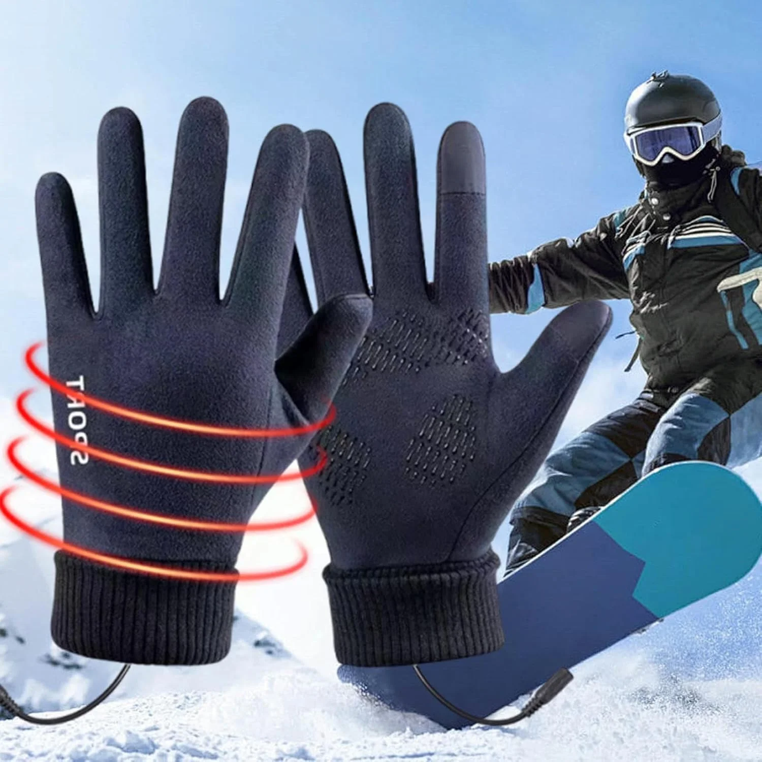 دستکش های گرم شونده شارژی - دستکش کار گرم شونده USB، دستکش های لمسی با 3 تنظیم دما برای دوچرخه سواری، کار در فضای باز، رانندگی، موتورسواری، کمپینگ، پیاده روی، شکار دستکش های گرم شونده شارژی - دستکش کار گرم شونده USB، دستکش های لمسی با 3 تنظیم دما برای دوچرخه سواری، کار در فضای باز، رانندگی، موتورسواری، کمپینگ، پیاده روی، شکار