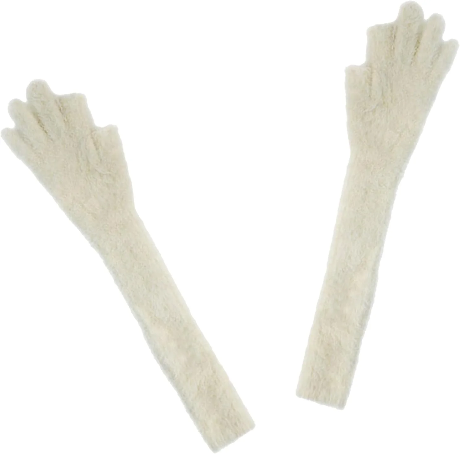 دستکش های دخترانه با دو انگشت باز، دستکش های گرم تمام انگشتی، دستکش های گرم کننده بازوی بلند برای زنان و مردان، لوازم زمستانی بافتنی ضد باد برای هوای سرد دستکش های دخترانه با دو انگشت باز، دستکش های گرم تمام انگشتی، دستکش های گرم کننده بازوی بلند برای زنان و مردان، لوازم زمستانی بافتنی ضد باد برای هوای سرد