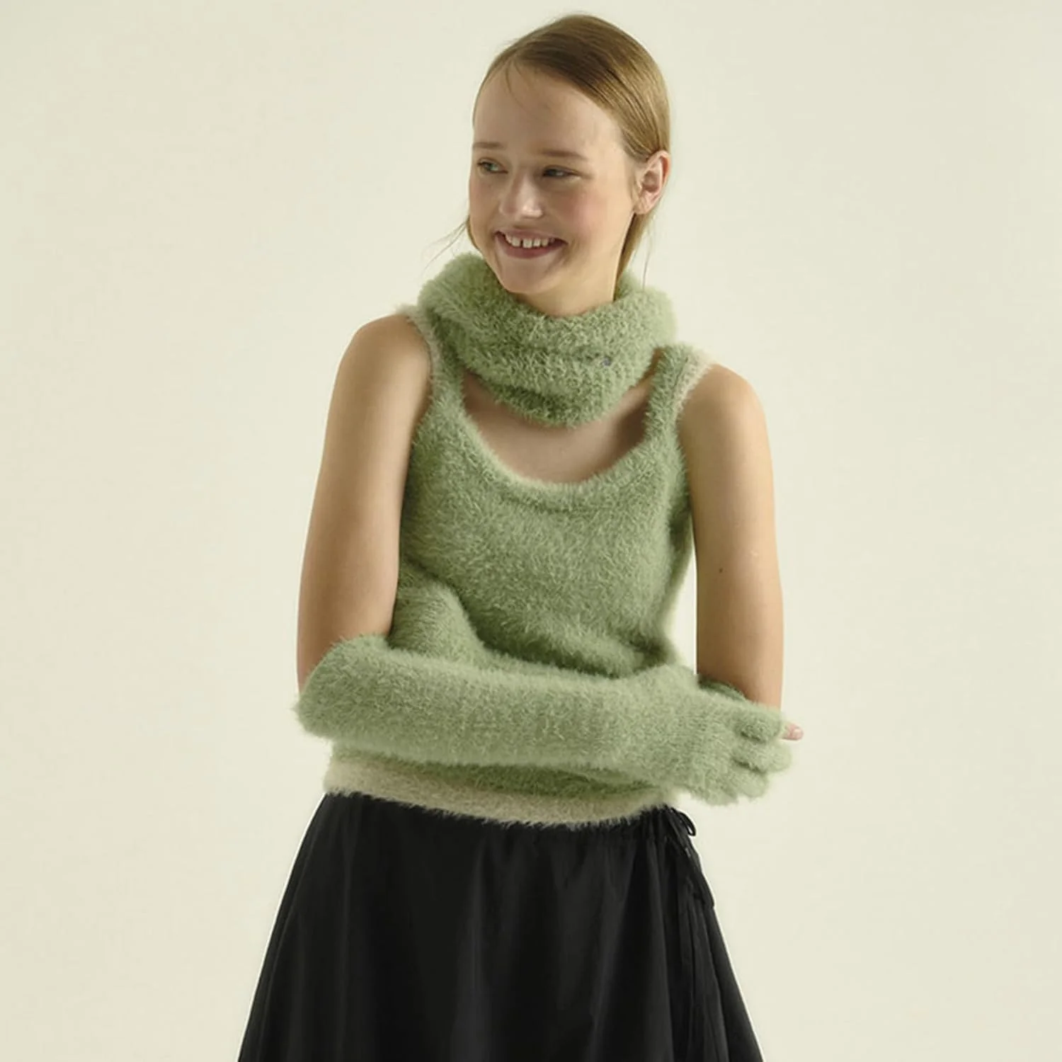 دستکش های دخترانه با دو انگشت باز، دستکش های گرم تمام انگشتی، دستکش های گرم کننده بازوی بلند برای زنان و مردان، لوازم زمستانی بافتنی ضد باد برای هوای سرد دستکش های دخترانه با دو انگشت باز، دستکش های گرم تمام انگشتی، دستکش های گرم کننده بازوی بلند برای زنان و مردان، لوازم زمستانی بافتنی ضد باد برای هوای سرد