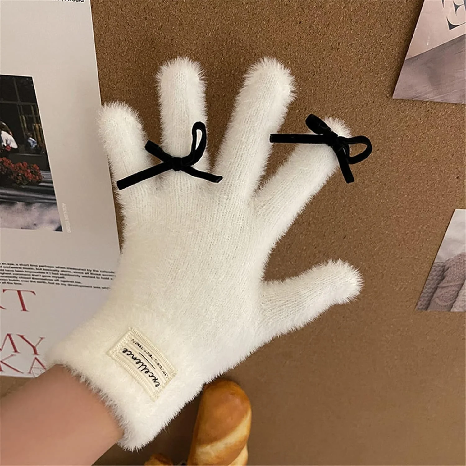 دستکش های Y2K با پاپیون، زمستانی، تمام انگشتی، گرم، صفحه لمسی، گرم نگه دارنده، دستکش های حرارتی بیرونی، دستکش های تمام انگشتی خزدار برای زنان دستکش های Y2K با پاپیون، زمستانی، تمام انگشتی، گرم، صفحه لمسی، گرم نگه دارنده، دستکش های حرارتی بیرونی، دستکش های تمام انگشتی خزدار برای زنان