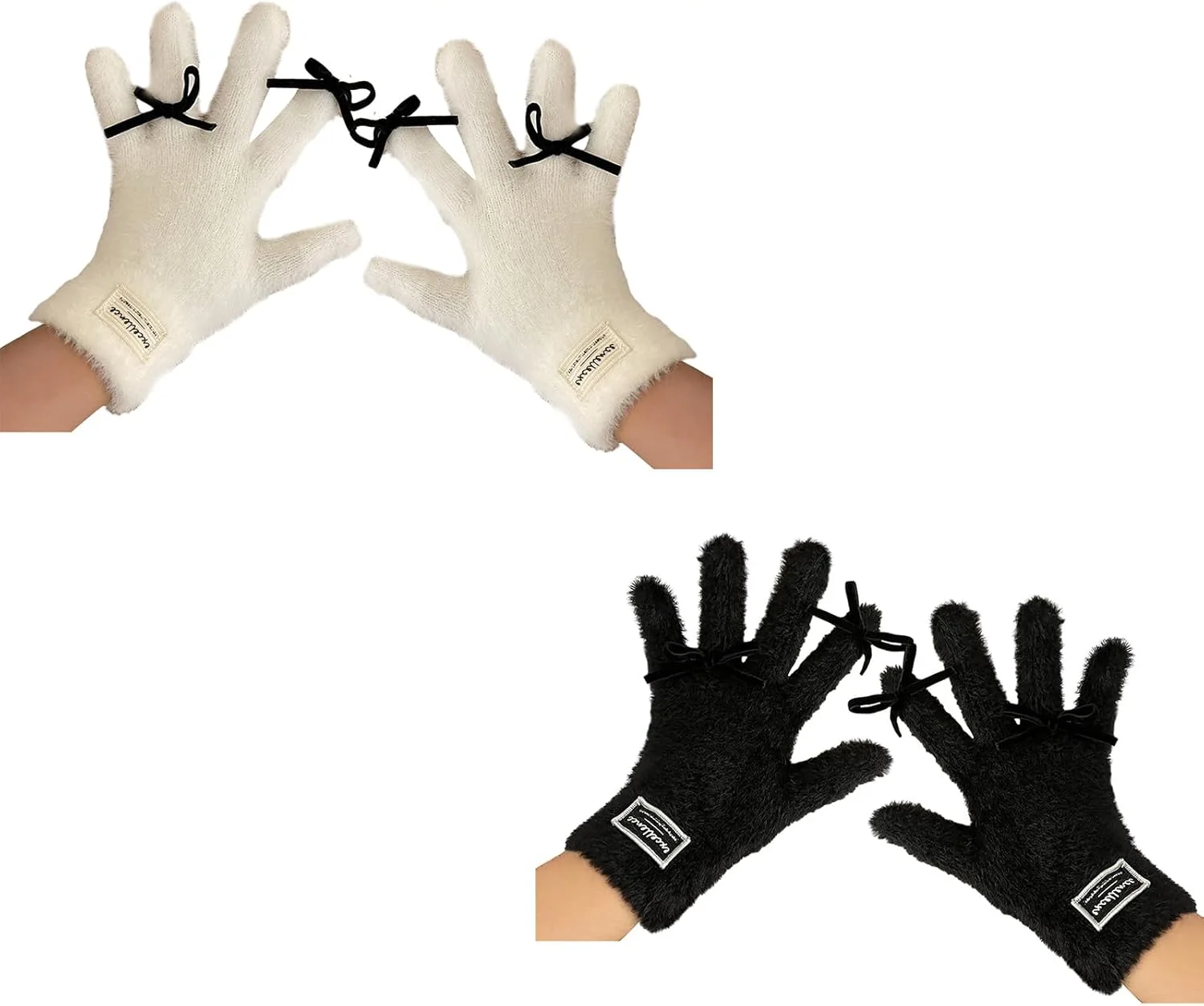 دستکش های Y2K با پاپیون، زمستانی، تمام انگشتی، گرم، صفحه لمسی، گرم نگه دارنده، دستکش های حرارتی بیرونی، دستکش های تمام انگشتی خزدار برای زنان دستکش های Y2K با پاپیون، زمستانی، تمام انگشتی، گرم، صفحه لمسی، گرم نگه دارنده، دستکش های حرارتی بیرونی، دستکش های تمام انگشتی خزدار برای زنان