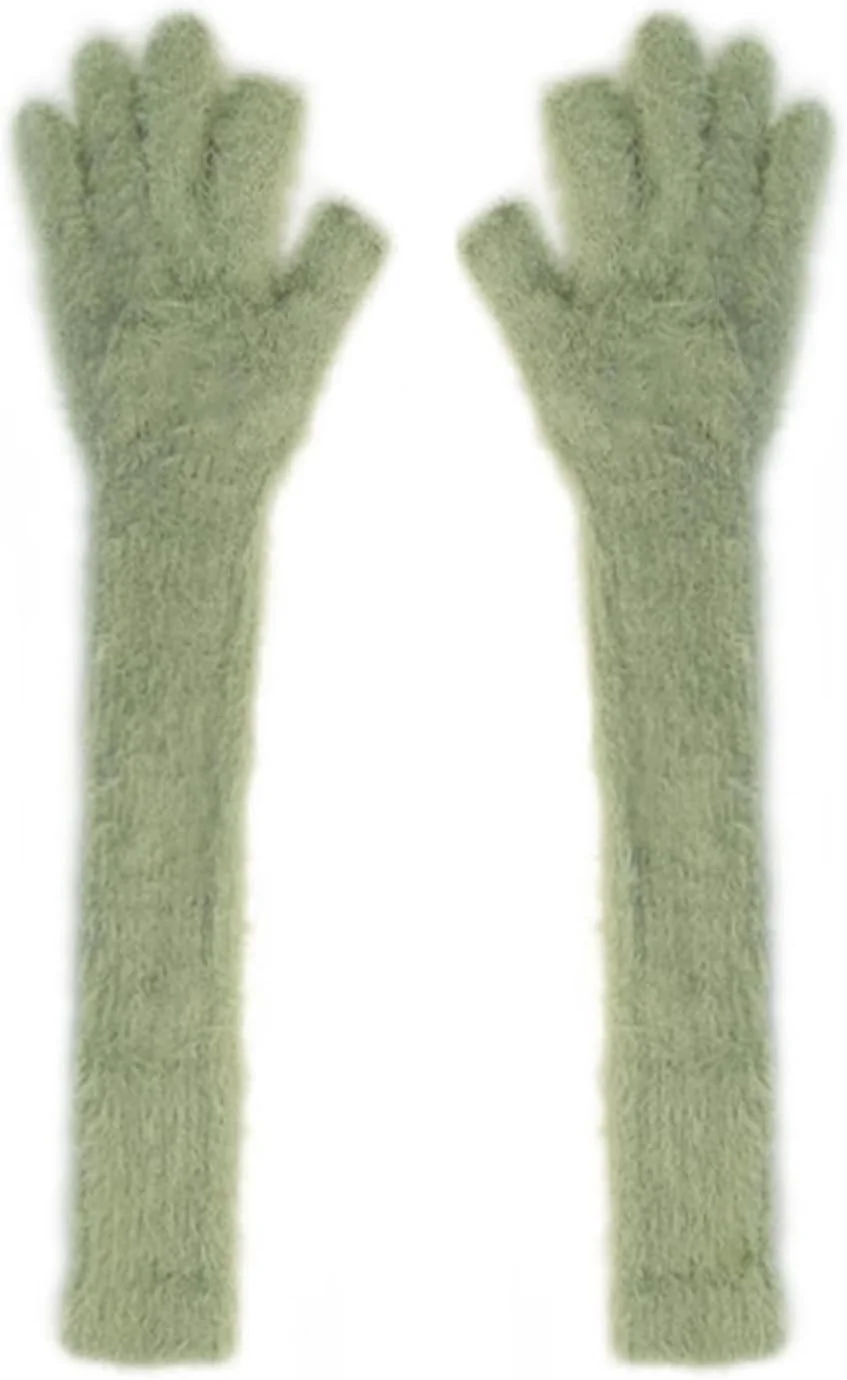 دستکش های دخترانه با دو انگشت باز، دستکش های گرم تمام انگشتی، دستکش های گرم کننده بازوی بلند برای زنان و مردان، لوازم زمستانی بافتنی ضد باد برای هوای سرد دستکش های دخترانه با دو انگشت باز، دستکش های گرم تمام انگشتی، دستکش های گرم کننده بازوی بلند برای زنان و مردان، لوازم زمستانی بافتنی ضد باد برای هوای سرد