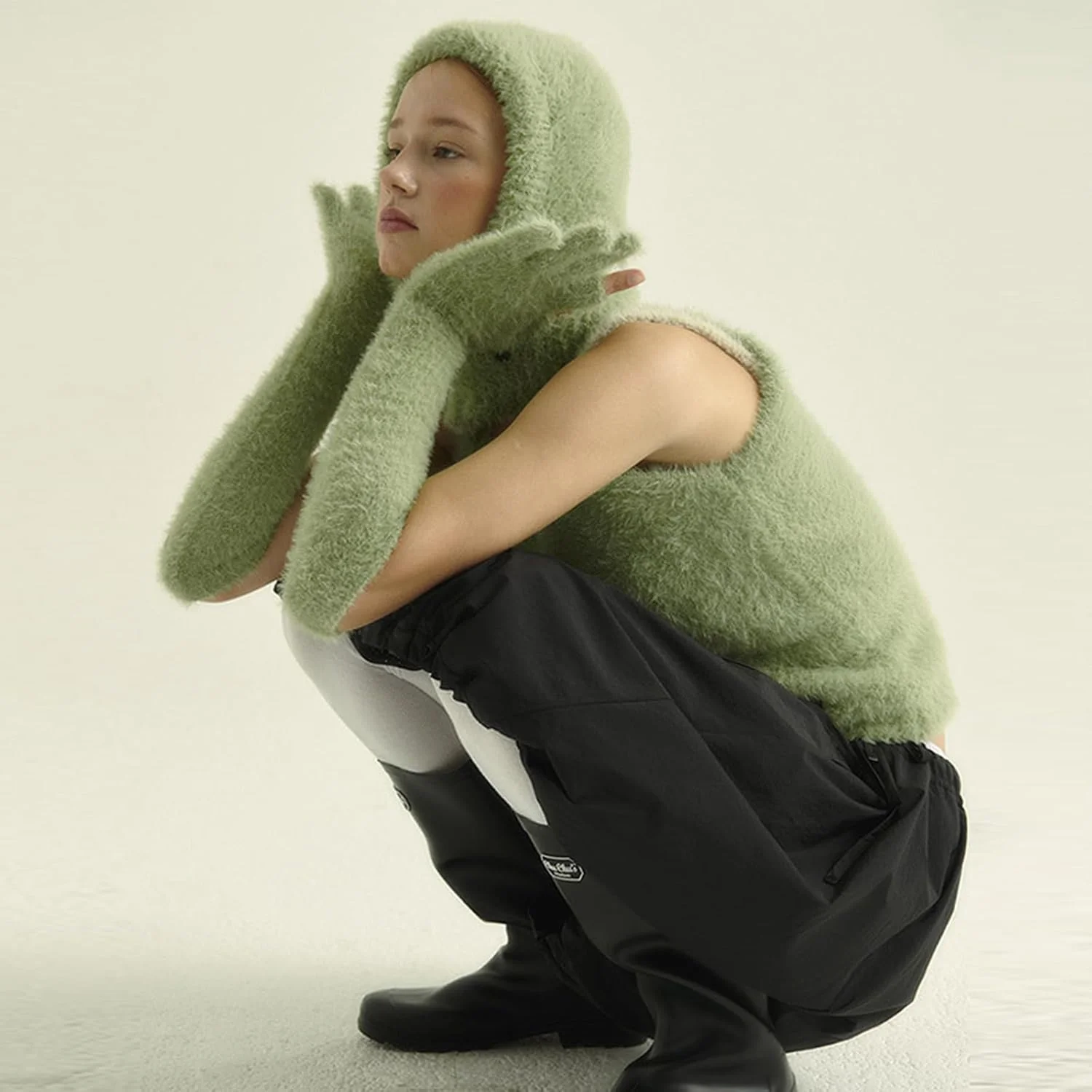 دستکش های دخترانه با دو انگشت باز، دستکش های گرم تمام انگشتی، دستکش های گرم کننده بازوی بلند برای زنان و مردان، لوازم زمستانی بافتنی ضد باد برای هوای سرد دستکش های دخترانه با دو انگشت باز، دستکش های گرم تمام انگشتی، دستکش های گرم کننده بازوی بلند برای زنان و مردان، لوازم زمستانی بافتنی ضد باد برای هوای سرد