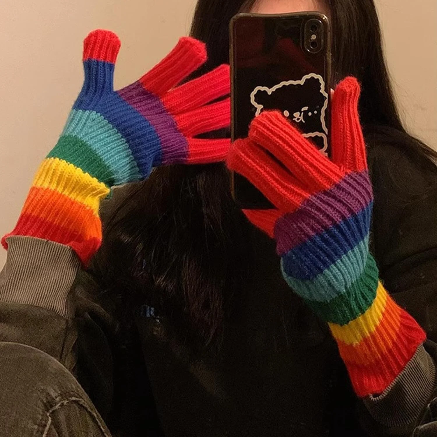 دستکش زمستانی، دستکش های رنگین کمانی کشی با قابلیت لمسی، دستکش های بافتنی زمستانی زنانه - برای دویدن، پیاده روی، اسکیت، اسکی، ماهیگیری، شکار، ماجراجویی در فضای باز و رفت و آمد دستکش زمستانی، دستکش های رنگین کمانی کشی با قابلیت لمسی، دستکش های بافتنی زمستانی زنانه - برای دویدن، پیاده روی، اسکیت، اسکی، ماهیگیری، شکار، ماجراجویی در فضای باز و رفت و آمد