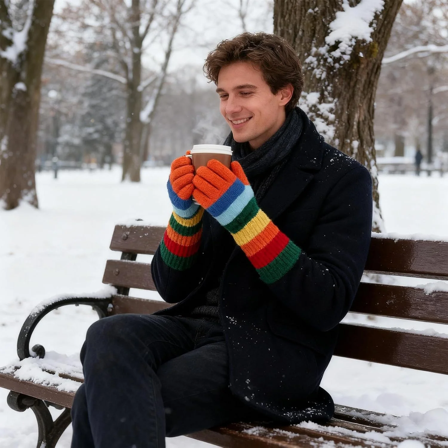 دستکش زمستانی، دستکش های رنگین کمانی کشی با قابلیت لمسی، دستکش های بافتنی زمستانی زنانه - برای دویدن، پیاده روی، اسکیت، اسکی، ماهیگیری، شکار، ماجراجویی در فضای باز و رفت و آمد دستکش زمستانی، دستکش های رنگین کمانی کشی با قابلیت لمسی، دستکش های بافتنی زمستانی زنانه - برای دویدن، پیاده روی، اسکیت، اسکی، ماهیگیری، شکار، ماجراجویی در فضای باز و رفت و آمد