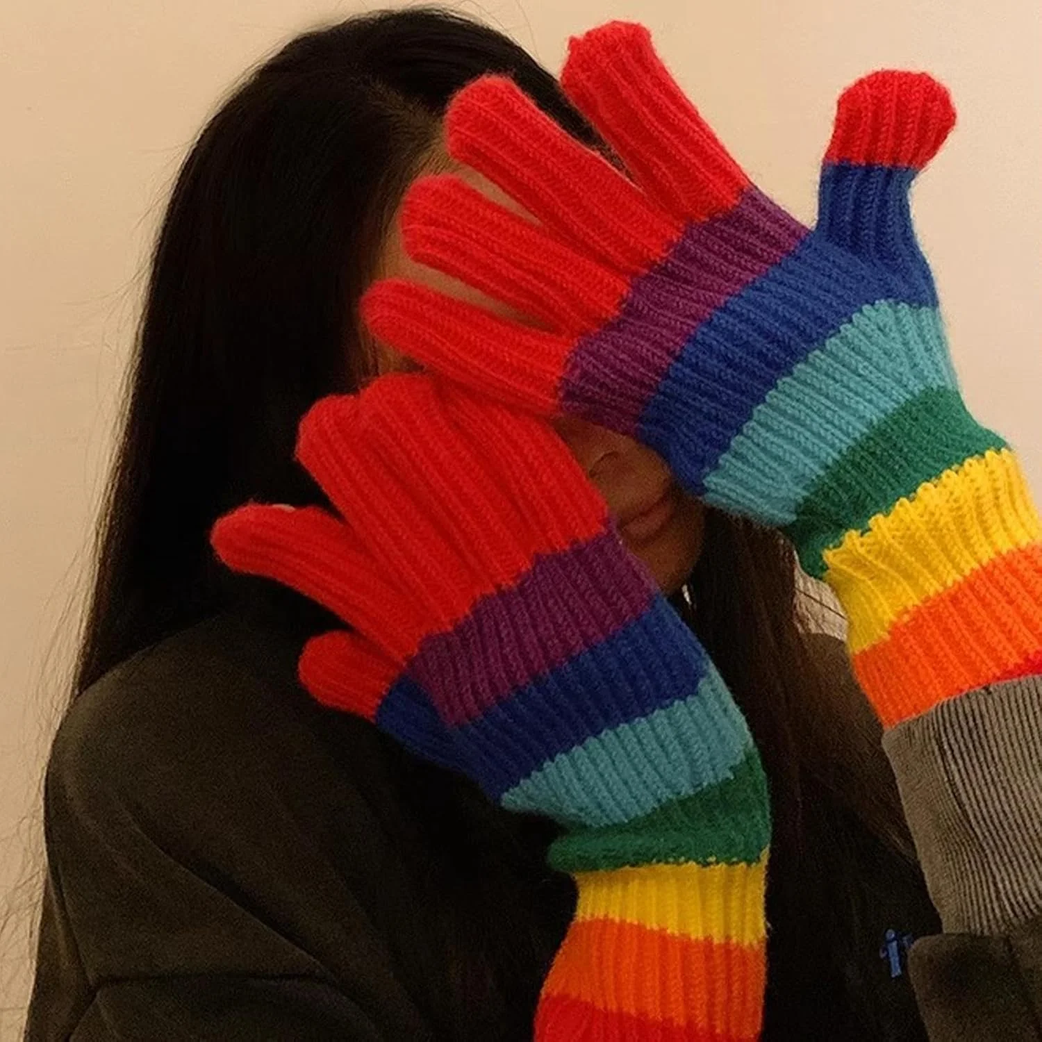 دستکش زمستانی، دستکش های رنگین کمانی کشی با قابلیت لمسی، دستکش های بافتنی زمستانی زنانه - برای دویدن، پیاده روی، اسکیت، اسکی، ماهیگیری، شکار، ماجراجویی در فضای باز و رفت و آمد دستکش زمستانی، دستکش های رنگین کمانی کشی با قابلیت لمسی، دستکش های بافتنی زمستانی زنانه - برای دویدن، پیاده روی، اسکیت، اسکی، ماهیگیری، شکار، ماجراجویی در فضای باز و رفت و آمد