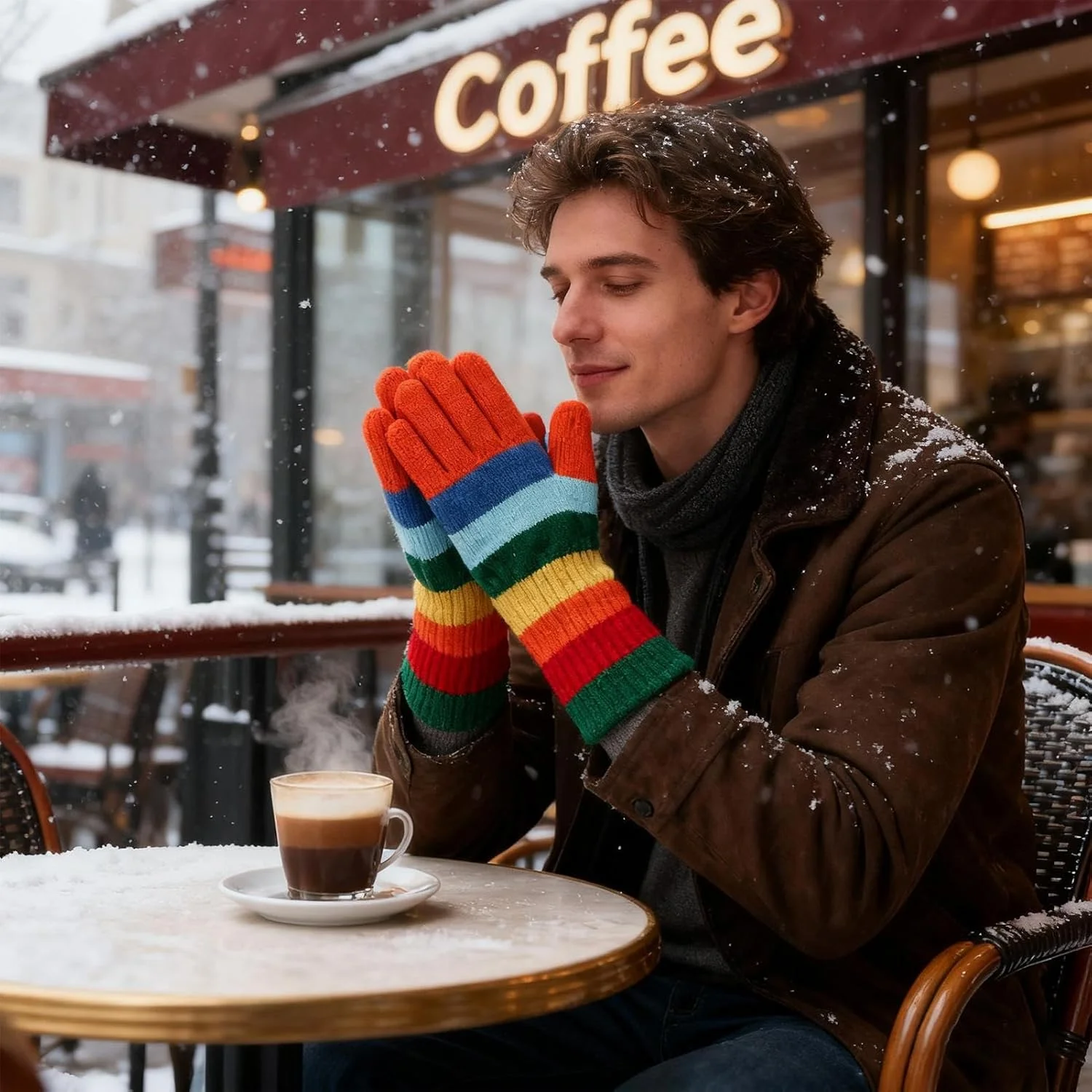 دستکش زمستانی - دستکش های راه راه رنگین کمانی کشی با قابلیت لمسی - دستکش بافتنی زمستانی زنانه | برای دویدن، پیاده روی، اسکیت، اسکی، ماهیگیری، شکار، ماجراجویی در فضای باز و رفت و آمد دستکش زمستانی - دستکش های راه راه رنگین کمانی کشی با قابلیت لمسی - دستکش بافتنی زمستانی زنانه | برای دویدن، پیاده روی، اسکیت، اسکی، ماهیگیری، شکار، ماجراجویی در فضای باز و رفت و آمد