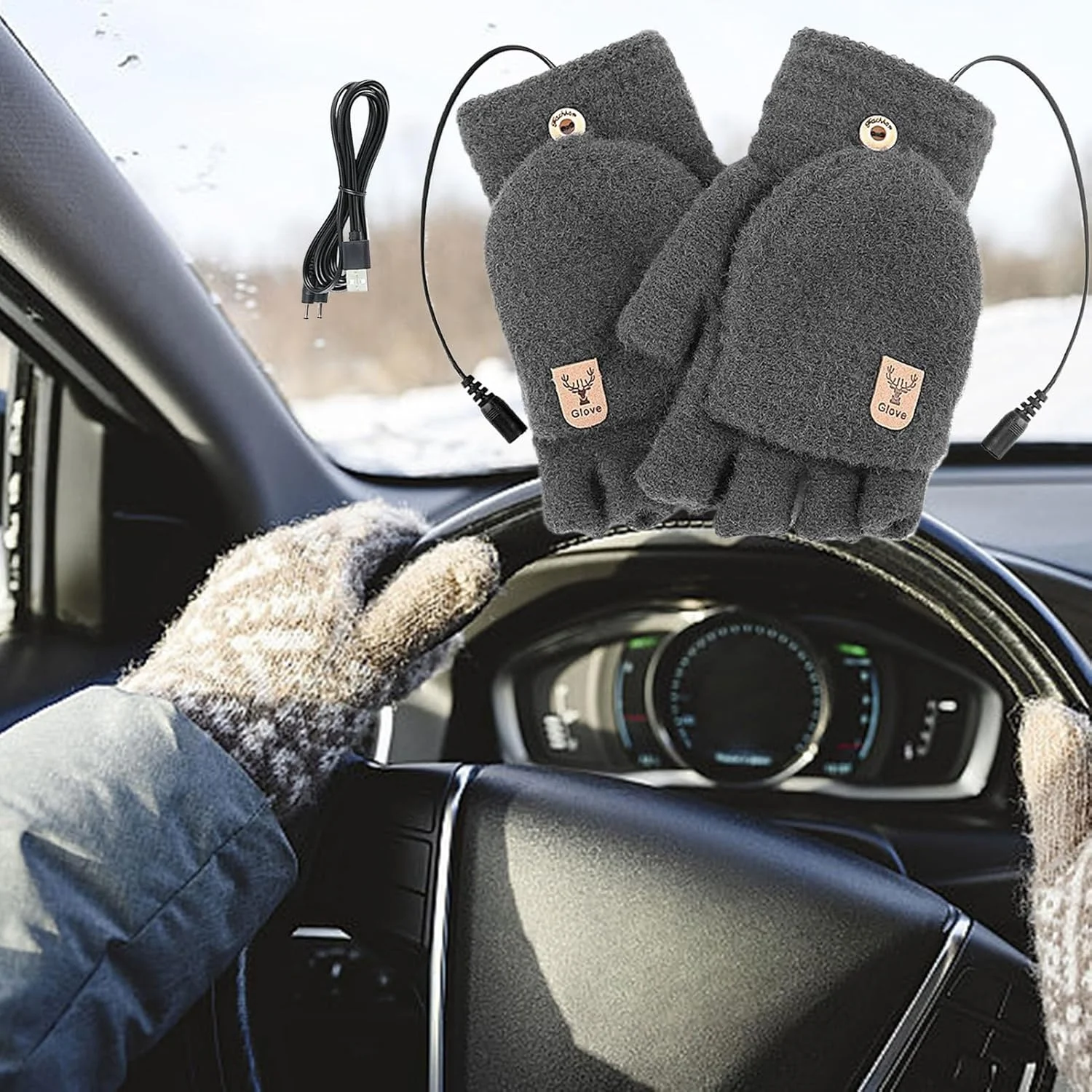 دستکش های گرمایشی شکار - دستکش های گرم زمستانی | دستکش های گرمایشی USB 5 ولت برای ماهیگیری روی یخ، باغبانی، پیاده روی، کار، مسافرت زمستانی، اسنوبورد، علاقه مندان به ورزش، رانندگان تحویل دستکش های گرمایشی شکار - دستکش های گرم زمستانی | دستکش های گرمایشی USB 5 ولت برای ماهیگیری روی یخ، باغبانی، پیاده روی، کار، مسافرت زمستانی، اسنوبورد، علاقه مندان به ورزش، رانندگان تحویل