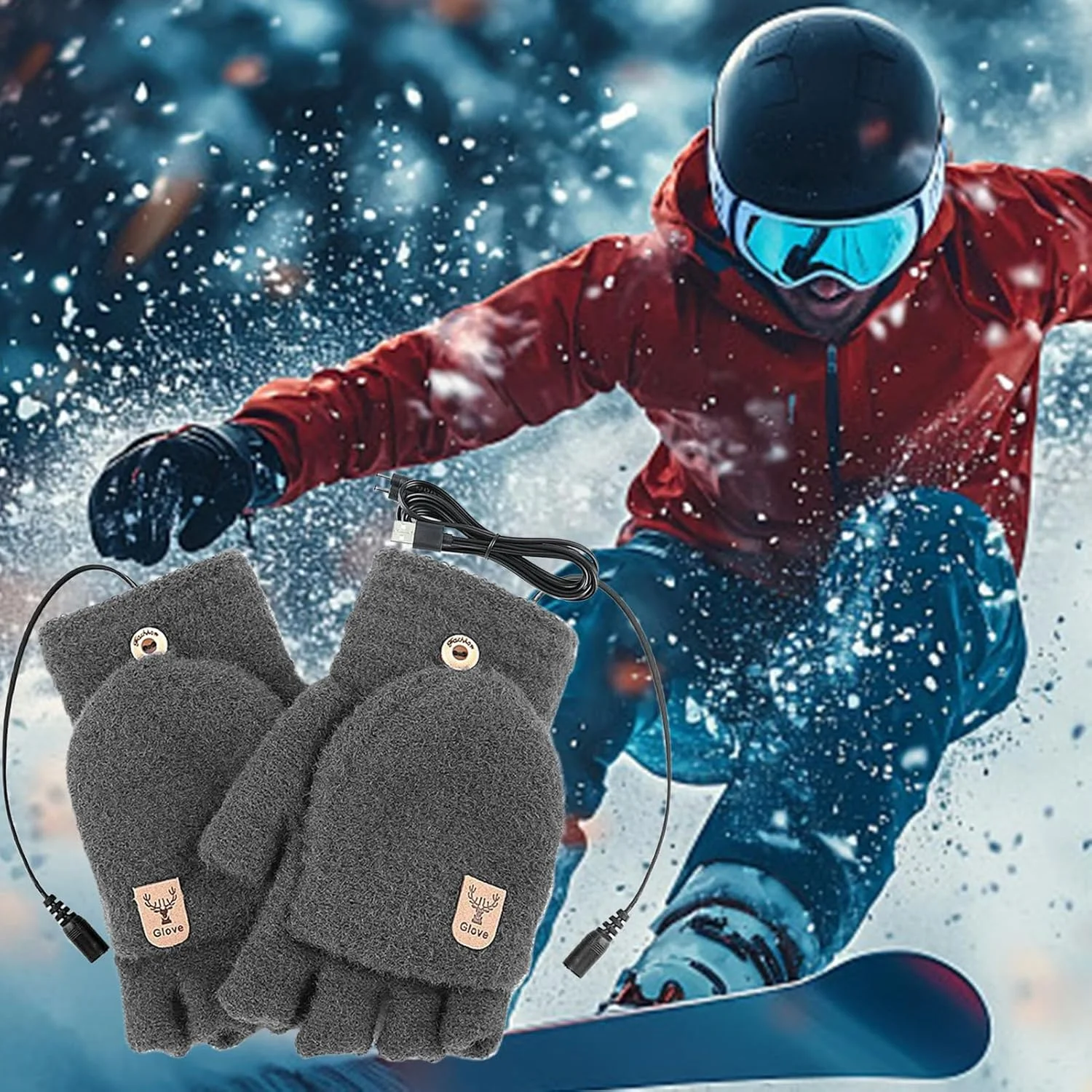 دستکش های گرمایشی شکار - دستکش های گرم زمستانی | دستکش های گرمایشی USB 5 ولت برای ماهیگیری روی یخ، باغبانی، پیاده روی، کار، مسافرت زمستانی، اسنوبورد، علاقه مندان به ورزش، رانندگان تحویل دستکش های گرمایشی شکار - دستکش های گرم زمستانی | دستکش های گرمایشی USB 5 ولت برای ماهیگیری روی یخ، باغبانی، پیاده روی، کار، مسافرت زمستانی، اسنوبورد، علاقه مندان به ورزش، رانندگان تحویل