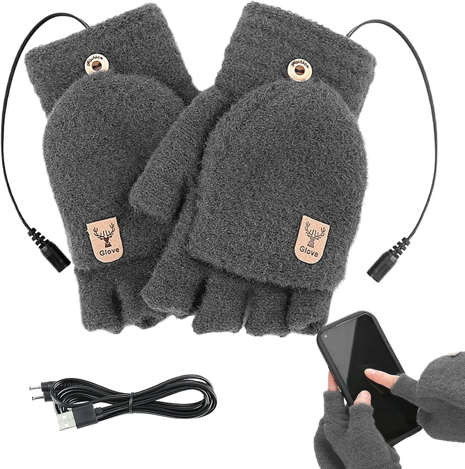 دستکش های گرمایشی شکار - دستکش های گرم زمستانی | دستکش های گرمایشی USB 5 ولت برای ماهیگیری روی یخ، باغبانی، پیاده روی، کار، مسافرت زمستانی، اسنوبورد، علاقه مندان به ورزش، رانندگان تحویل دستکش های گرمایشی شکار - دستکش های گرم زمستانی | دستکش های گرمایشی USB 5 ولت برای ماهیگیری روی یخ، باغبانی، پیاده روی، کار، مسافرت زمستانی، اسنوبورد، علاقه مندان به ورزش، رانندگان تحویل