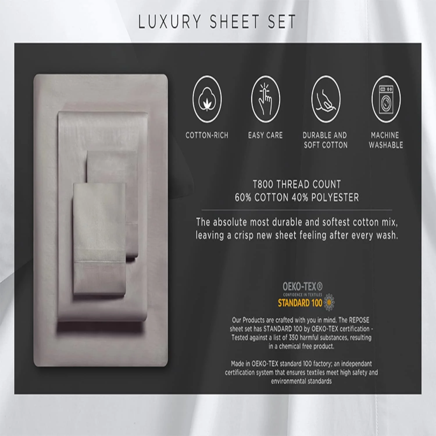 ویرا وانگ - ست روبالشتی، ملافه های پنبه ساتن لوکس، تراکم بافت 800، دکوراسیون منزل نرم و لطیف (سفید، روبالشتی استاندارد) ویرا وانگ - ست روبالشتی، ملافه های پنبه ساتن لوکس، تراکم بافت 800، دکوراسیون منزل نرم و لطیف (سفید، روبالشتی استاندارد)