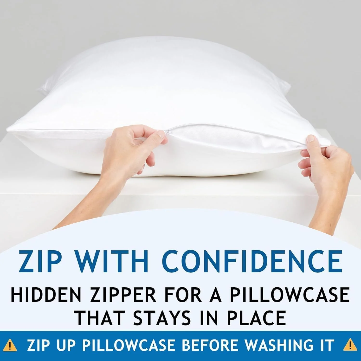 روبالشی گیاهی ابریشمی بامبو - ست 2 عددی روبالشی کوئین با زیپ، روبالشی خنک کننده برای افراد گرمایی روبالشی گیاهی ابریشمی بامبو - ست 2 عددی روبالشی کوئین با زیپ، روبالشی خنک کننده برای افراد گرمایی