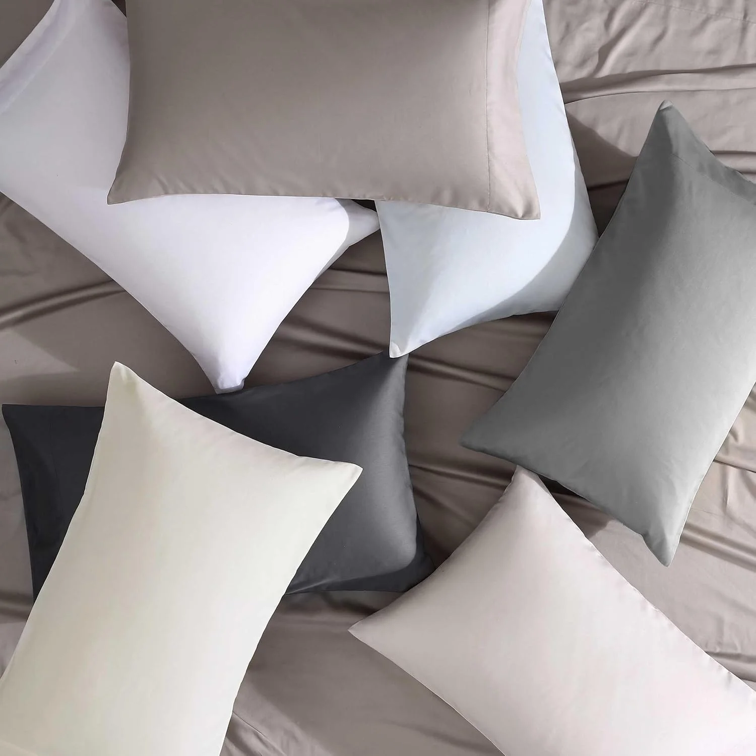 ویرا وانگ - ست روبالشتی، ملافه های پنبه ساتن لوکس، تراکم بافت 800، دکوراسیون منزل نرم و لطیف (سفید، روبالشتی استاندارد) ویرا وانگ - ست روبالشتی، ملافه های پنبه ساتن لوکس، تراکم بافت 800، دکوراسیون منزل نرم و لطیف (سفید، روبالشتی استاندارد)