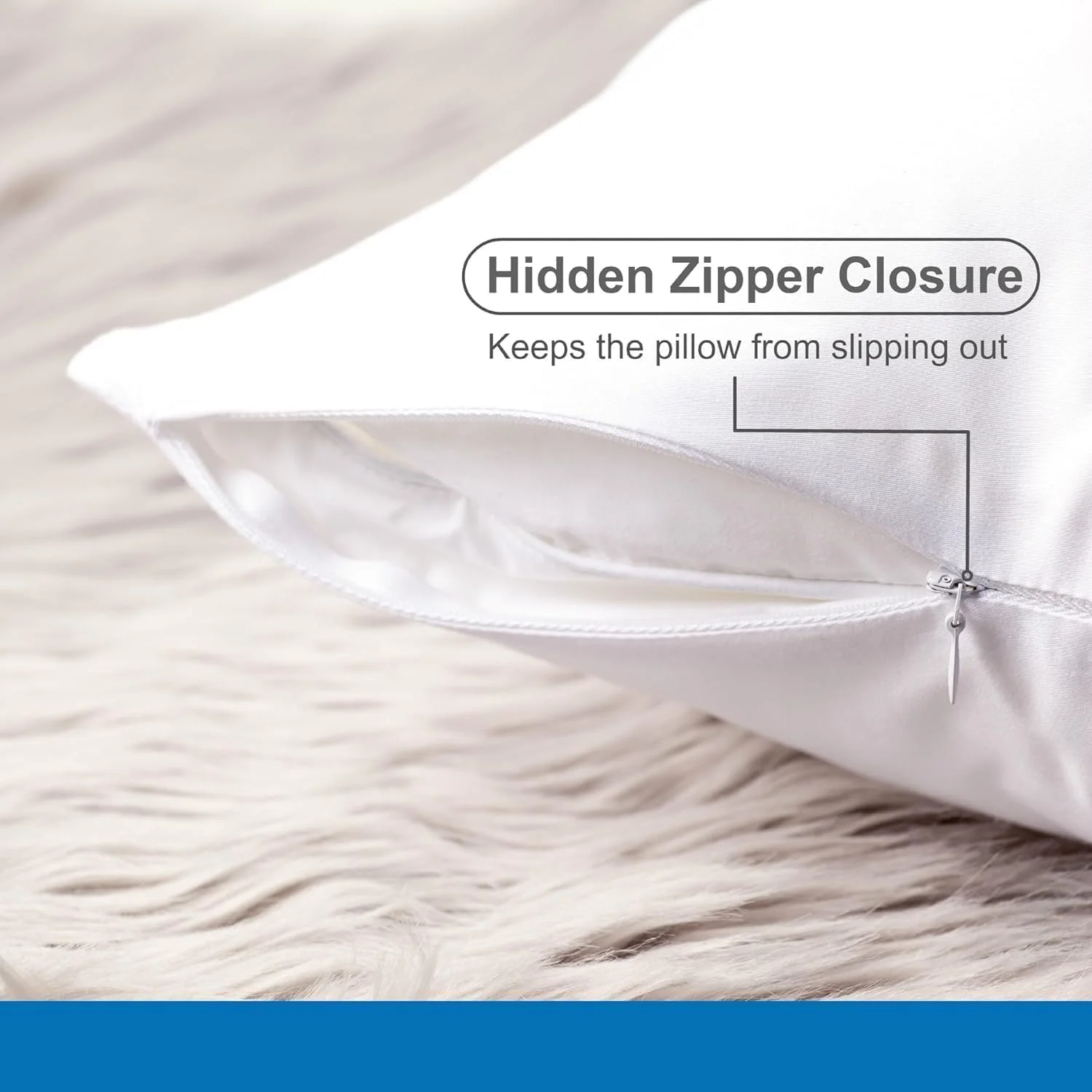 روبالشی گیاهی ابریشمی بامبو - ست 2 عددی روبالشی کوئین با زیپ، روبالشی خنک کننده برای افراد گرمایی روبالشی گیاهی ابریشمی بامبو - ست 2 عددی روبالشی کوئین با زیپ، روبالشی خنک کننده برای افراد گرمایی