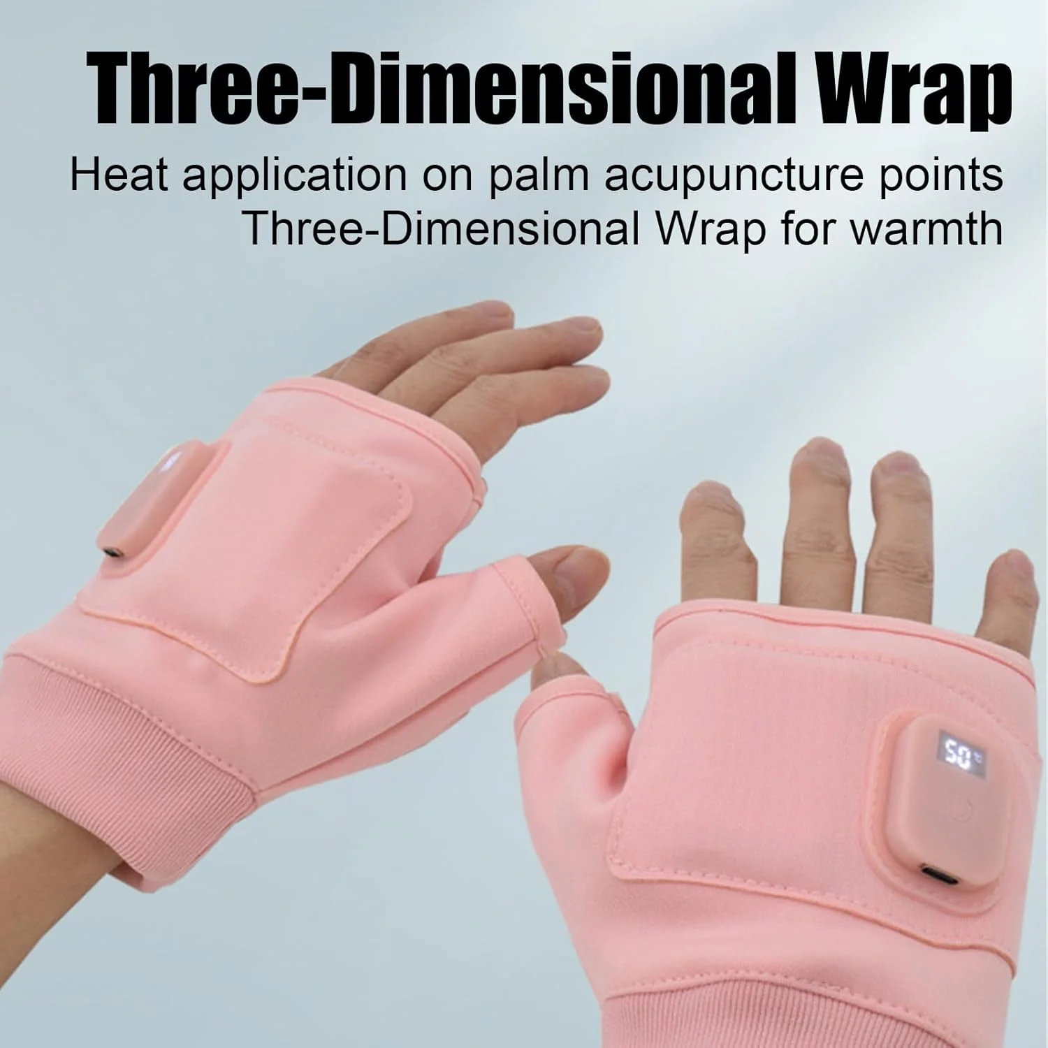 Heated Mittens - Fingerless Mountaineering Mittens,USB Electric Heated Rechargeable Hand Warm Gloves for Typing Motorcycle Running Cold Weather Men Camping Winter Hunting Outdoor Work Cycling Gear
