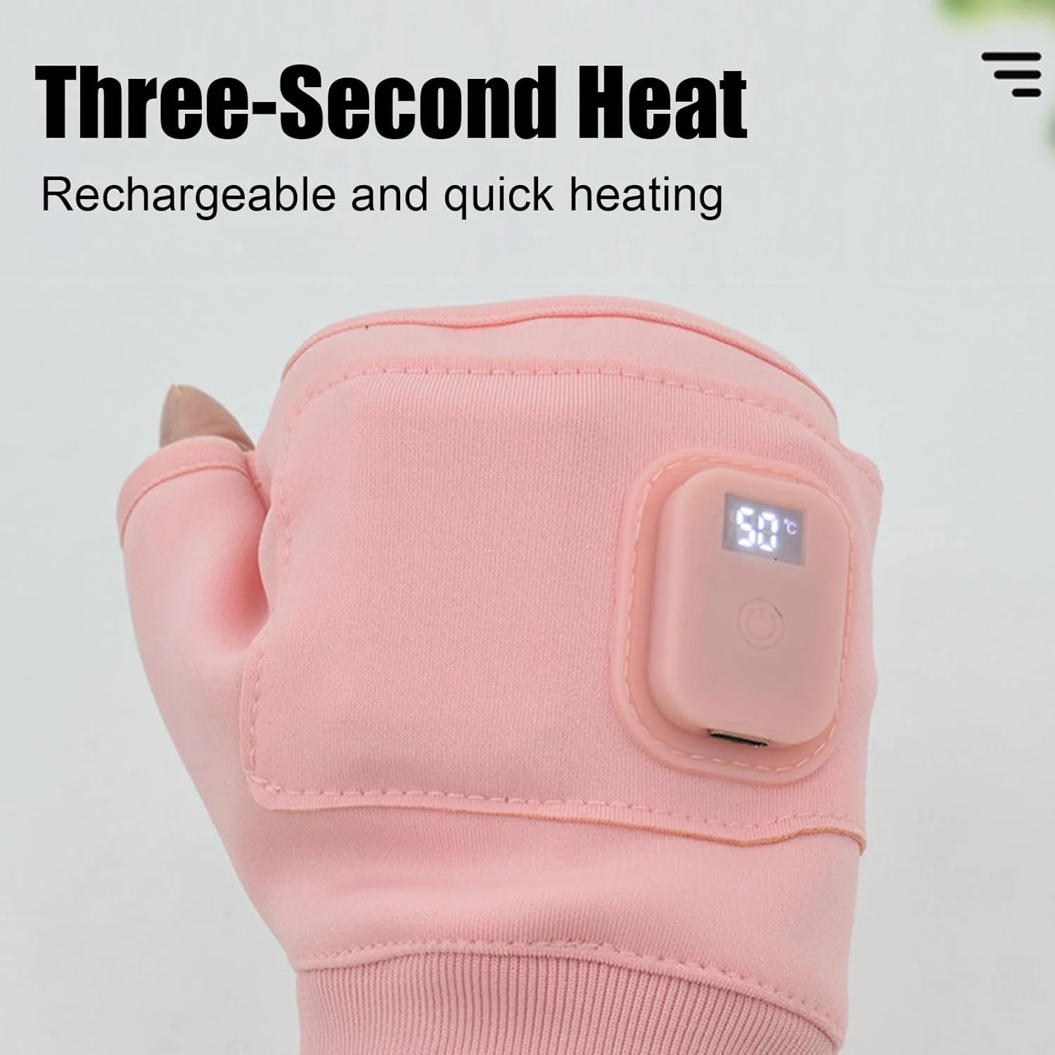 Heated Mittens - Fingerless Mountaineering Mittens,USB Electric Heated Rechargeable Hand Warm Gloves for Typing Motorcycle Running Cold Weather Men Camping Winter Hunting Outdoor Work Cycling Gear