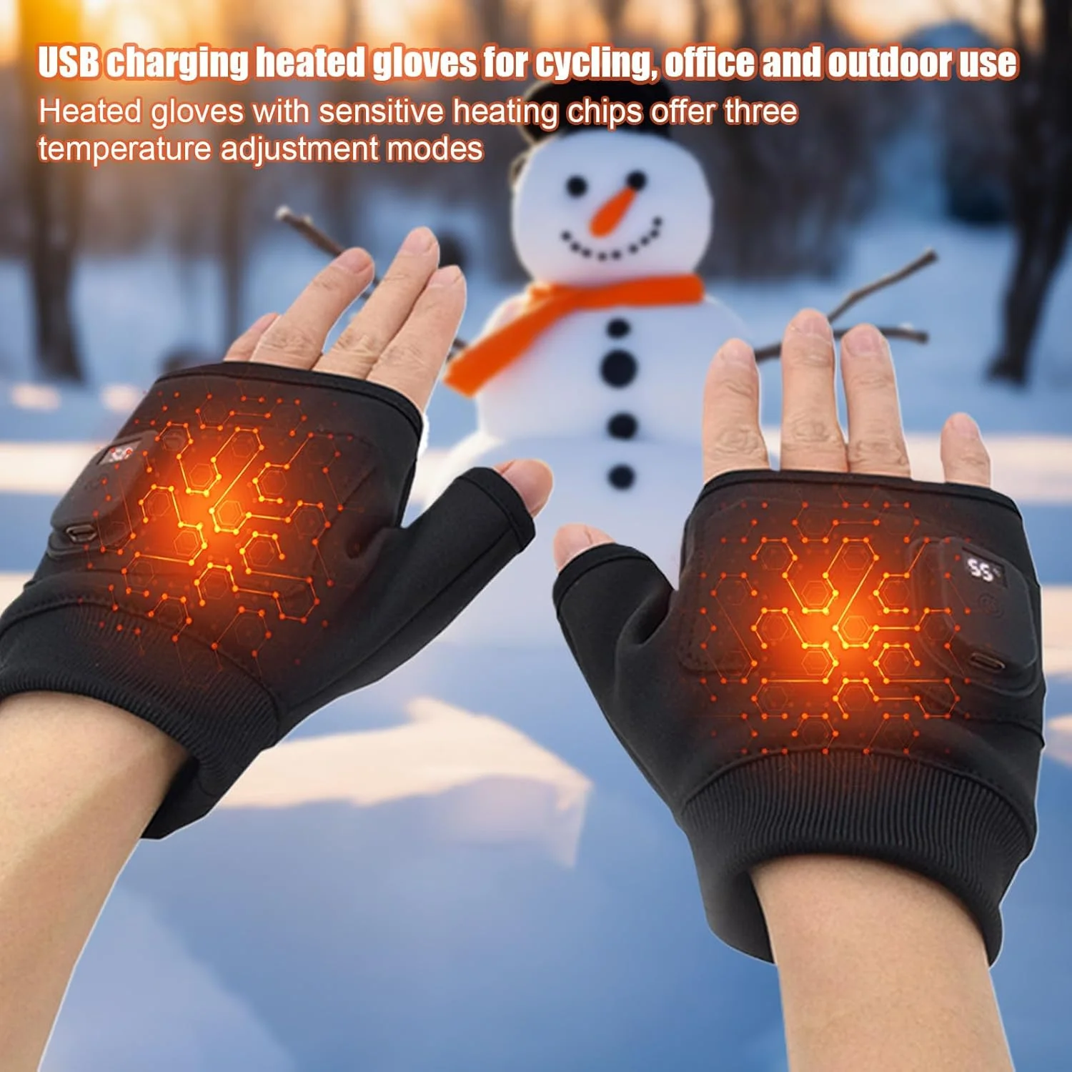 Heated Gloves for Women,Fingerless Mountaineering Mittens - USB Rechargeable Electric Thermal Heated Hand Gloves for Women Men Winter Outdoor Typing Running Motorcycle Camping Cycling Work Hunting Heated Gloves for Women,Fingerless Mountaineering Mittens - USB Rechargeable Electric Thermal Heated Hand Gloves for Women Men Winter Outdoor Typing Running Motorcycle Camping Cycling Work Hunting