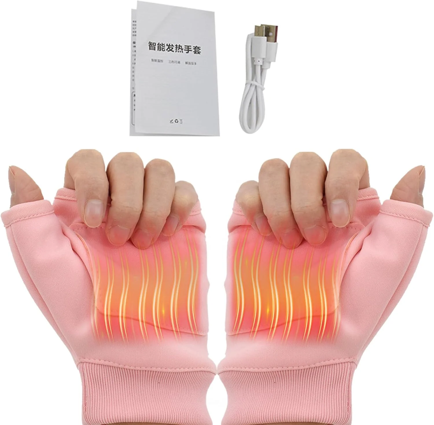 Heated Mittens - Fingerless Mountaineering Mittens,USB Electric Heated Rechargeable Hand Warm Gloves for Typing Motorcycle Running Cold Weather Men Camping Winter Hunting Outdoor Work Cycling Gear