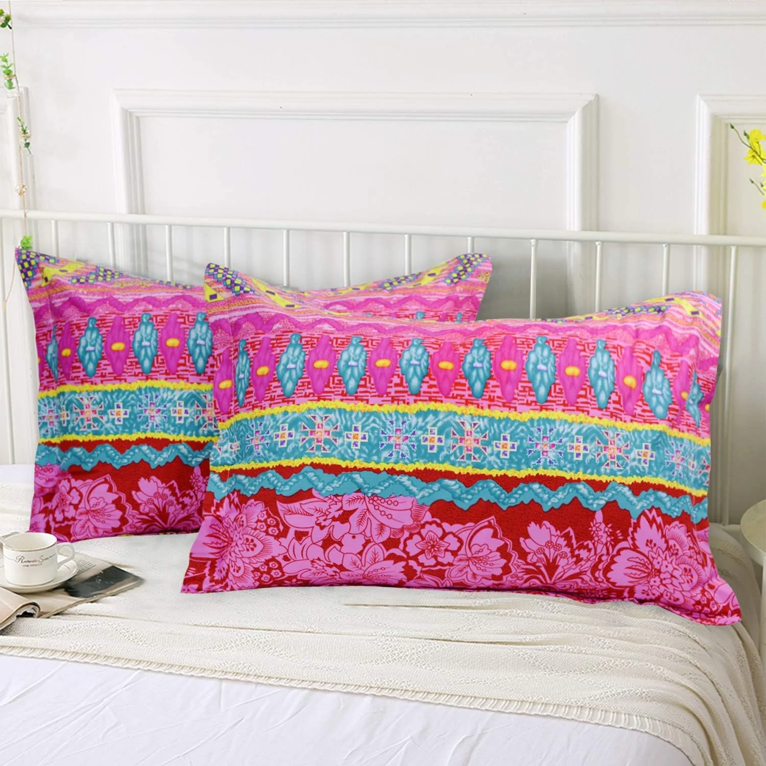 روکش کوسن دو تکه بوهمی USTIDE Home Textile، 100% پنبه روکش کوسن دو تکه بوهمی USTIDE Home Textile، 100% پنبه