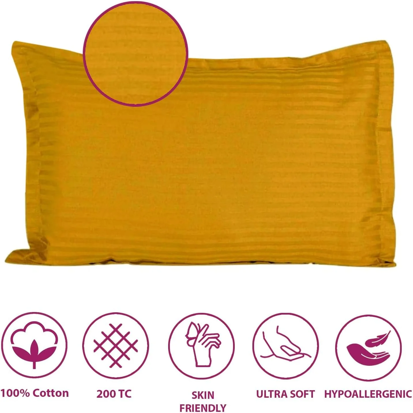 روبالشتی های راه راه ساتن ترنس هوم لینن، سایز بزرگ 51x76 سانتی متر، 200 نخ، ست 2 عددی (زرد خردلی، 51x76 سانتی متر) روبالشتی های راه راه ساتن ترنس هوم لینن، سایز بزرگ 51x76 سانتی متر، 200 نخ، ست 2 عددی (زرد خردلی، 51x76 سانتی متر)