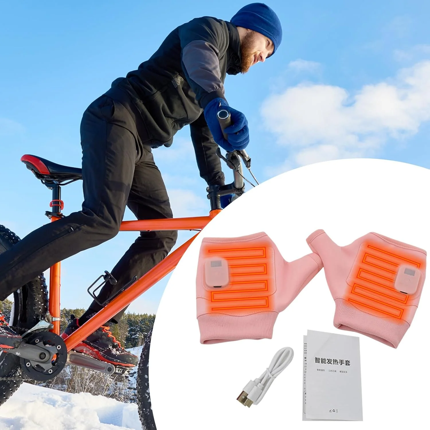 دستکش گرمایشی زنانه | دستکش های نیم انگشتی گرم، دستکش های حرارتی برقی قابل شارژ USB برای ورزش های فضای باز در هوای سرد، مناسب برای دوچرخه سواری، موتورسواری، دویدن، شکار، کمپینگ، پیاده روی، تایپ دستکش گرمایشی زنانه | دستکش های نیم انگشتی گرم، دستکش های حرارتی برقی قابل شارژ USB برای ورزش های فضای باز در هوای سرد، مناسب برای دوچرخه سواری، موتورسواری، دویدن، شکار، کمپینگ، پیاده روی، تایپ