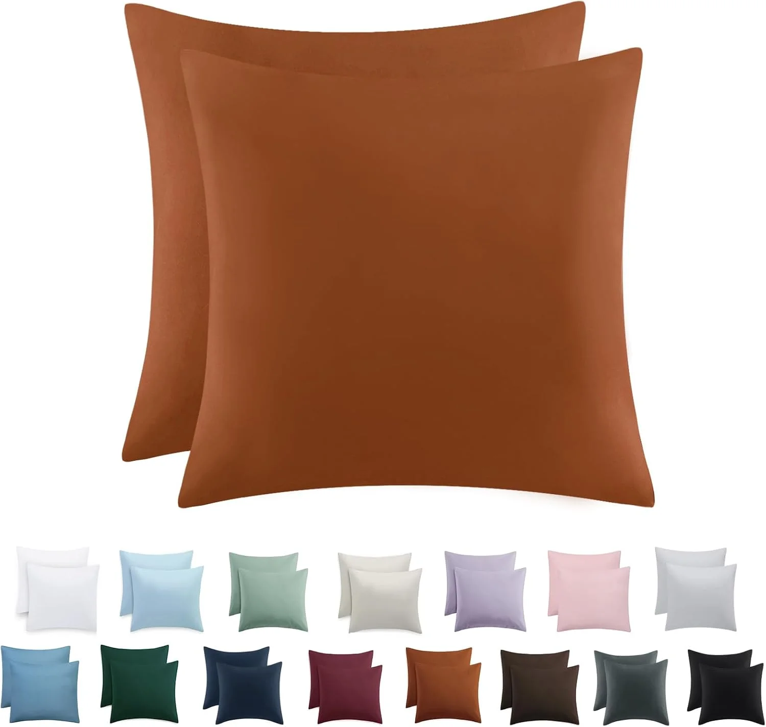 روکش کوسن تیفشلاف 80 در 80 سانتی متر، ست 2 عددی - روبالشی 80 در 80 سانتی متر، نارنجی با زیپ میکروفایبر نرم، روکش بالش 80 در 80 سانتی متر