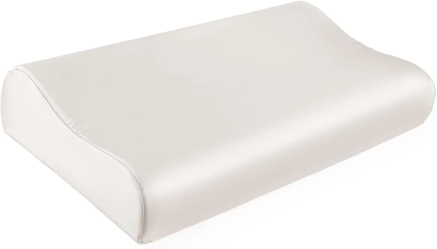 روبالشی ابریشمی THXSILK 19 Momme 100% از جنس ابریشم توت برای بالش مموری فوم کانتور، روکش بالش کانتور، روبالشی گردنی، بسته 1 عددی (سفید طبیعی، 61x35.5x12/9.9 سانتی متر)